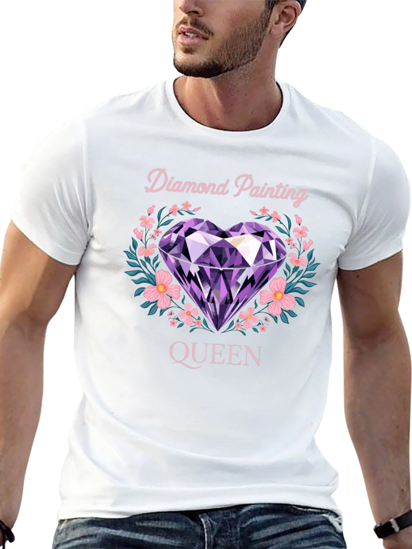 Black Diamond Painting Queen T-Shirt view 13