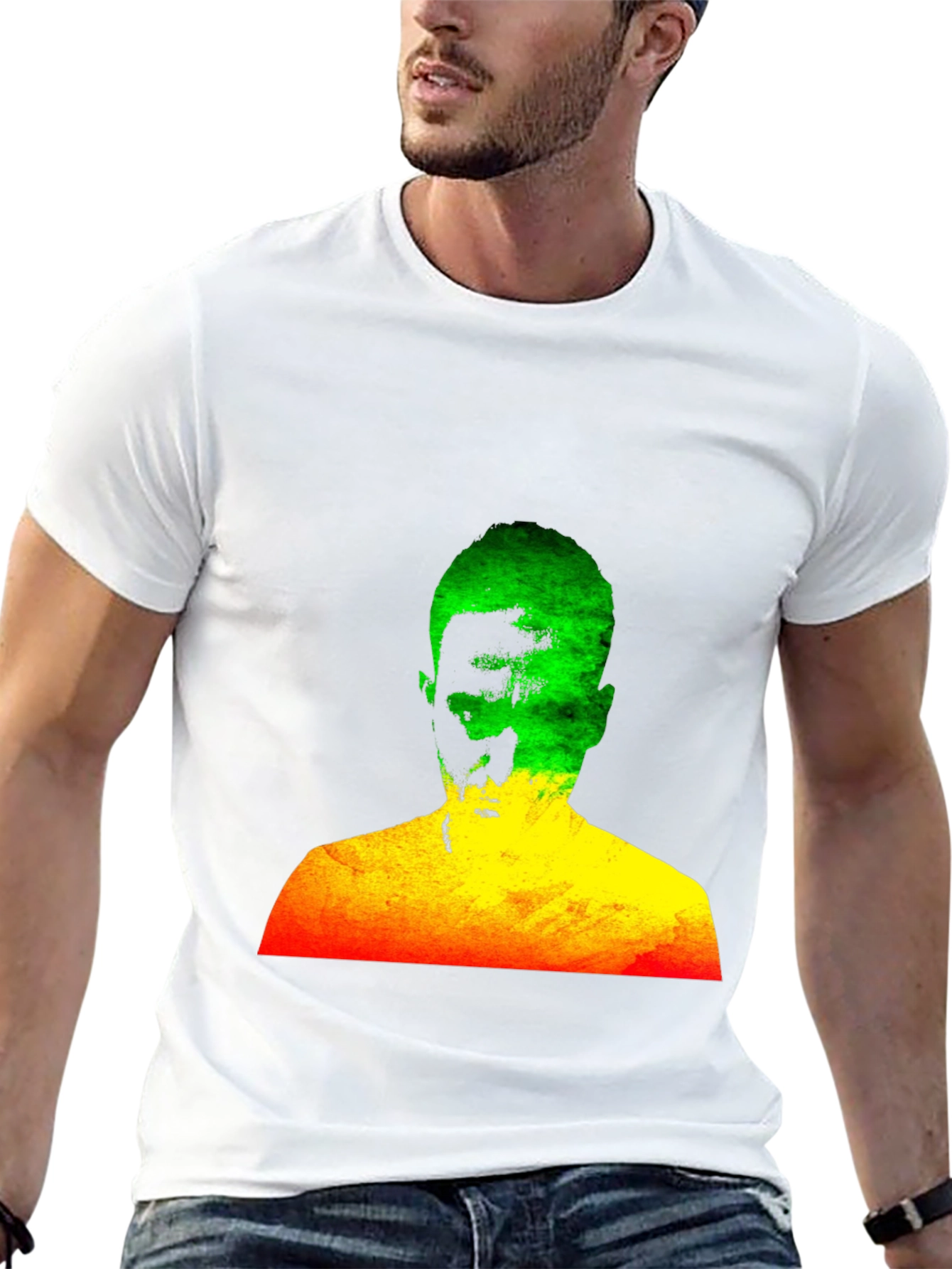 Black Rasta Man Graphic Black T-Shirt Reggae Style view 13
