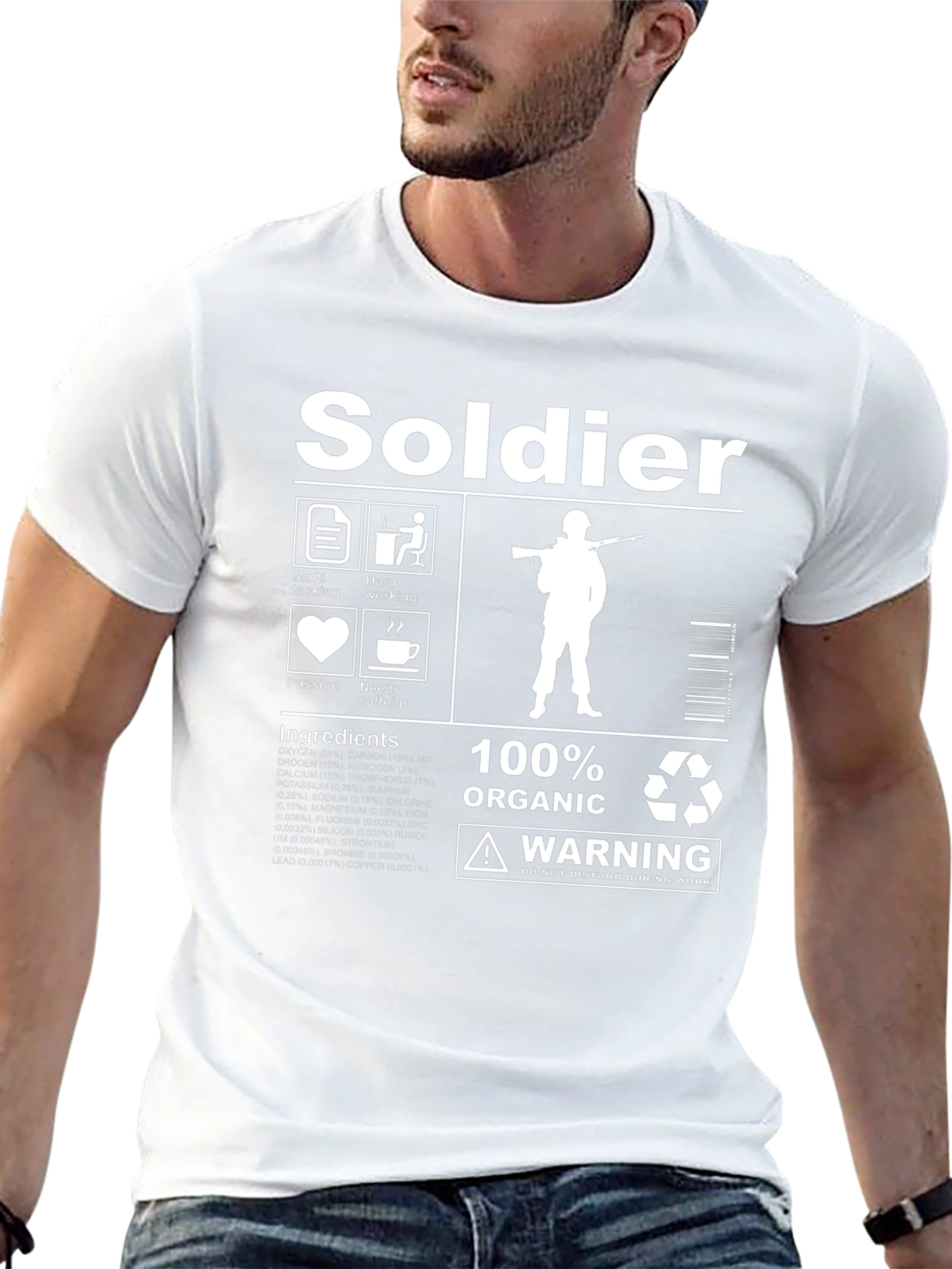Black Soldier Graphic T-Shirt - Organic & Humorous view 13