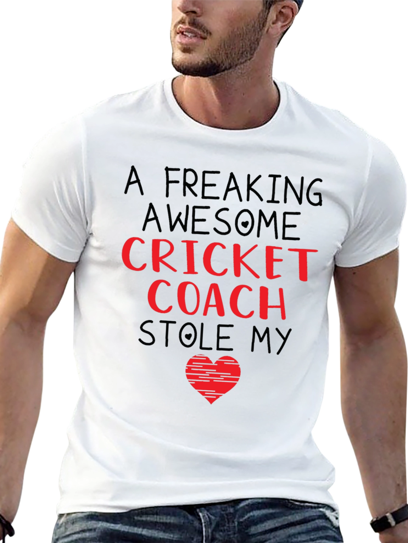 Black Awesome Cricket Coach Graphic Tee view 13