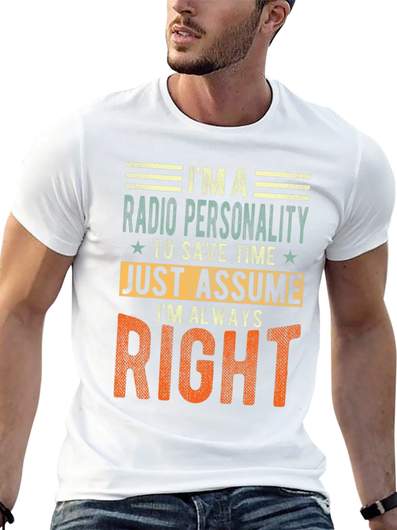 Black Radio Personality Always Right Graphic Tee view 13