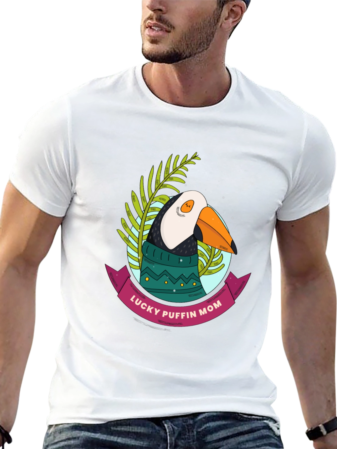 Lucky Puffin Mom Graphic T-Shirt - Unisex - 13