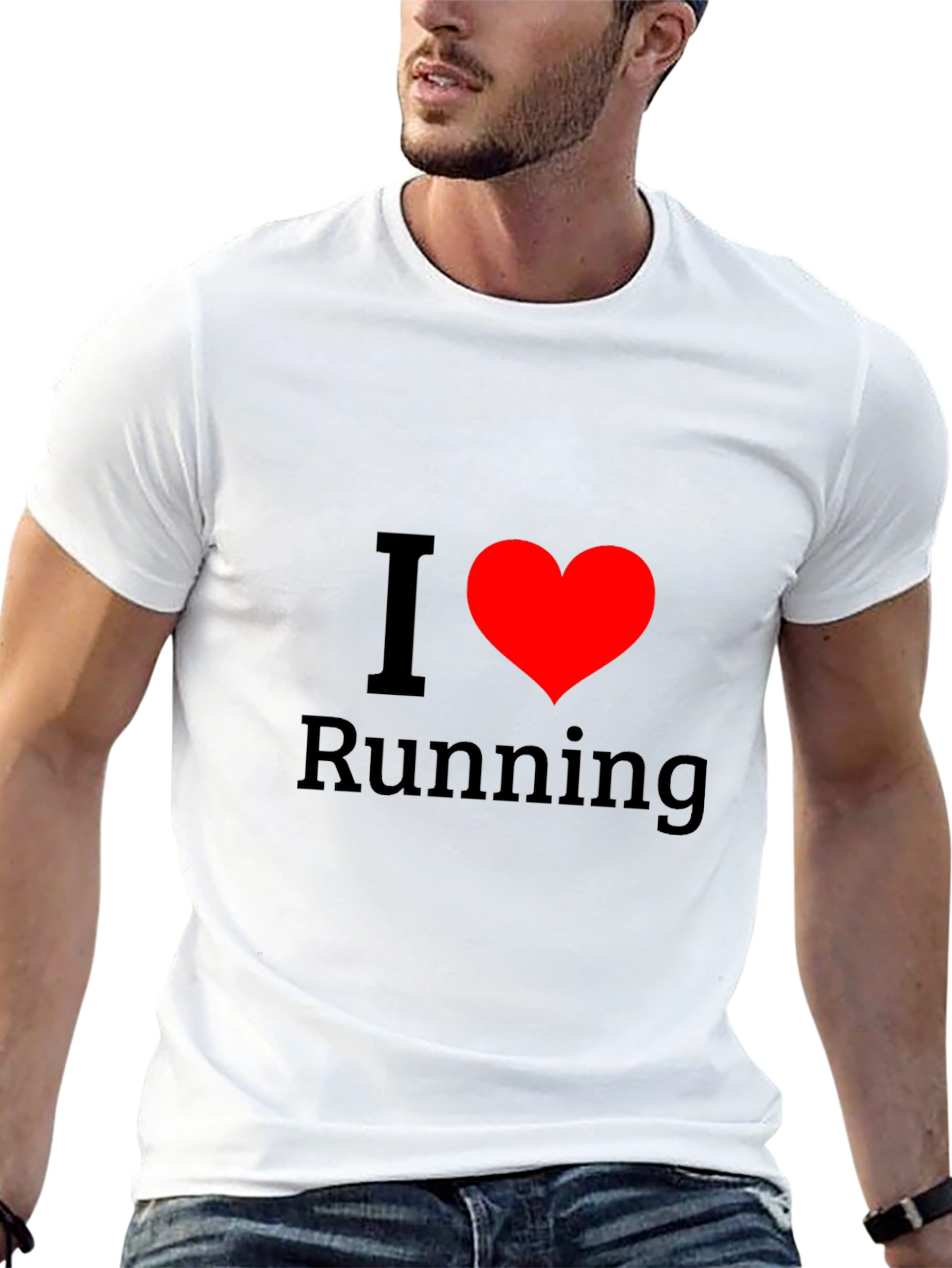 Black I Love Running Black T-Shirt - Heart Design view 13