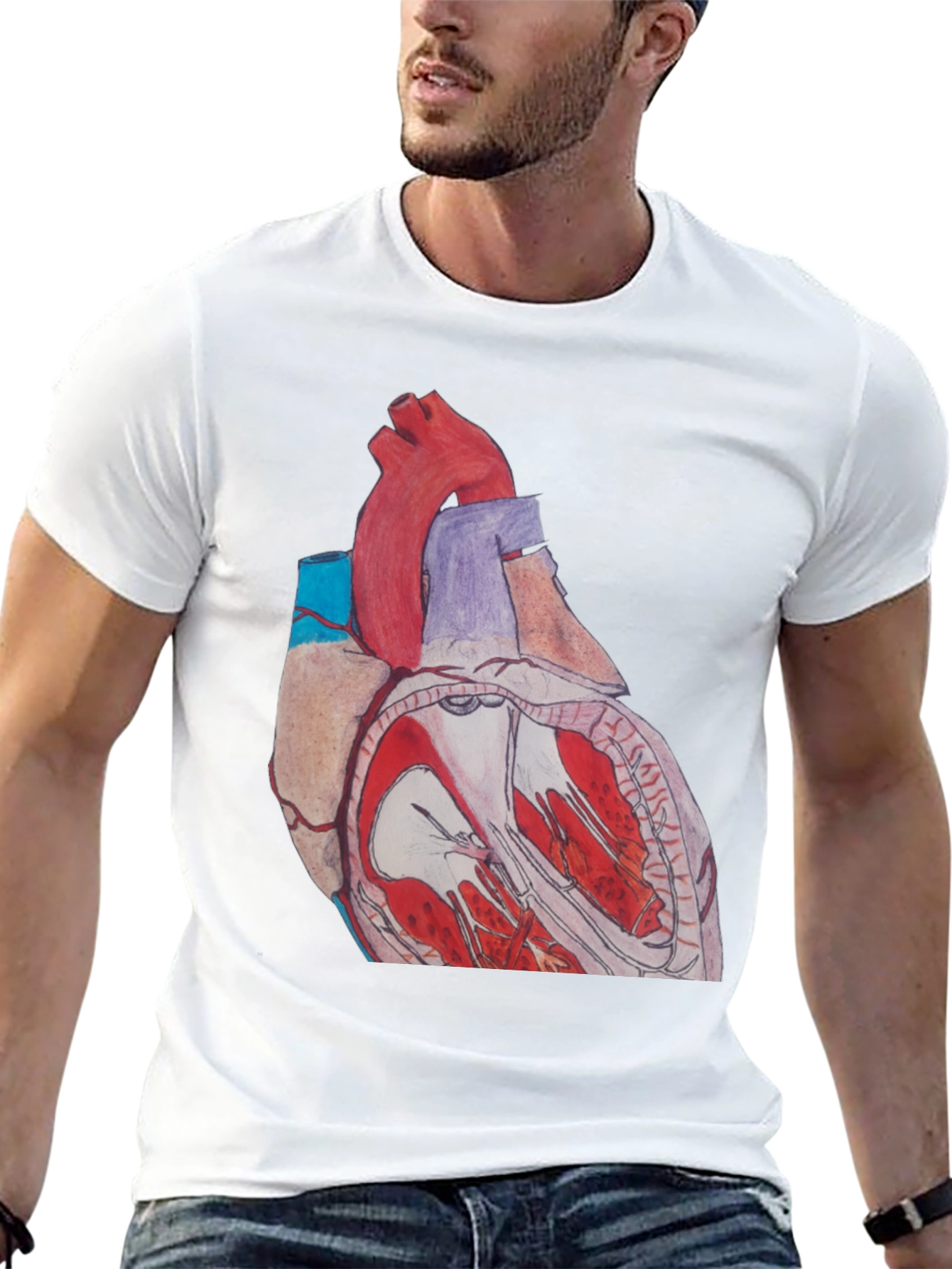 Black Anatomical Heart Graphic Tee - Black view 13