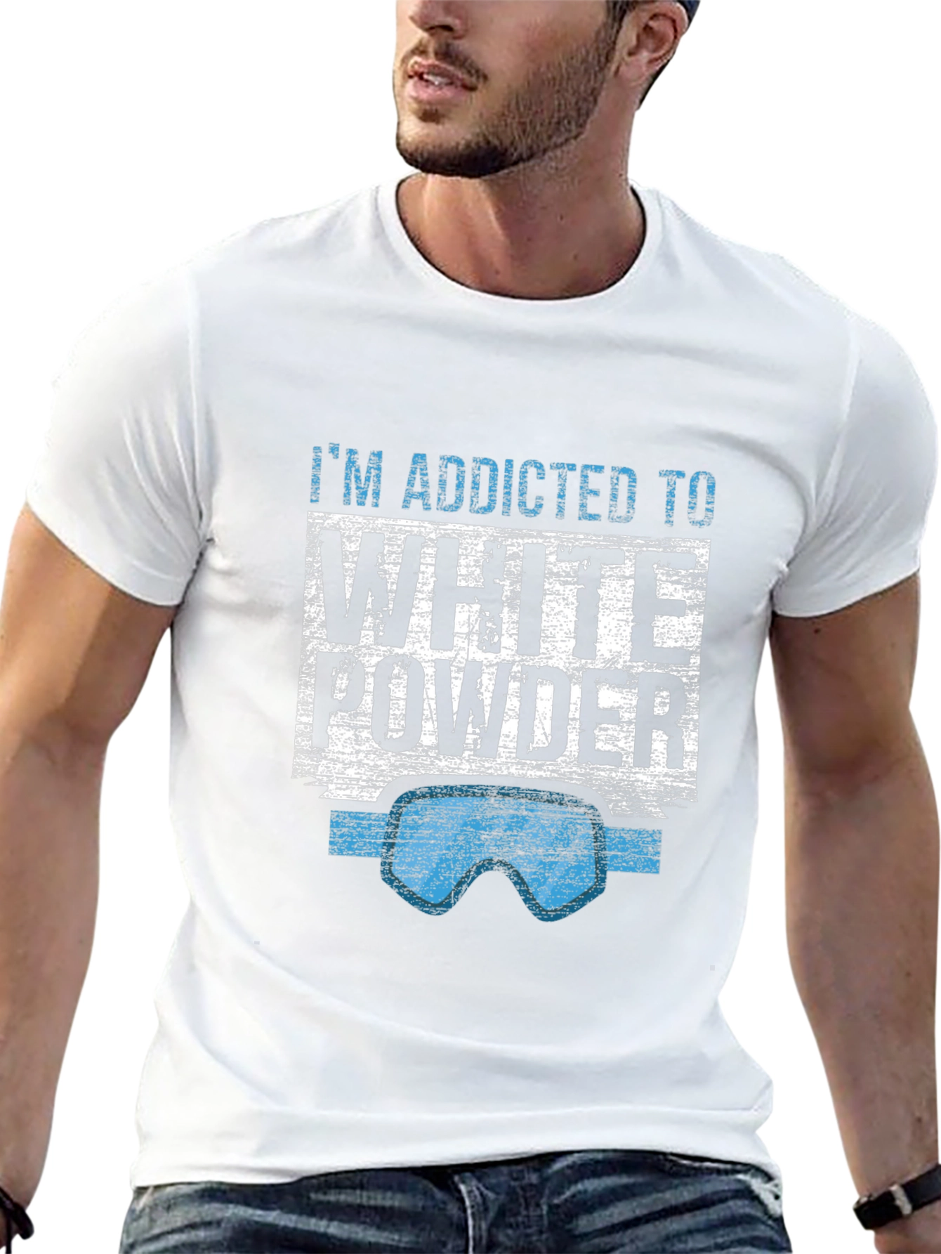 Black Addicted to White Powder Graphic Tee view 13