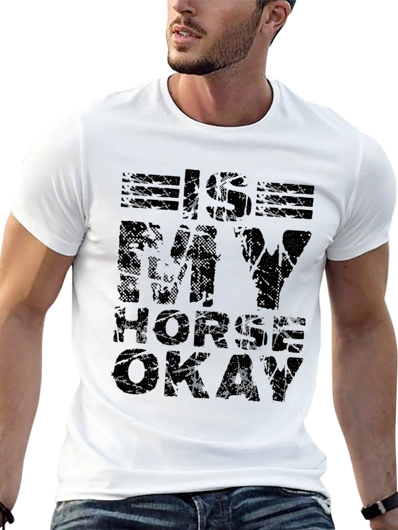 Black Is My Horse Okay? Graphic T-Shirt view 13