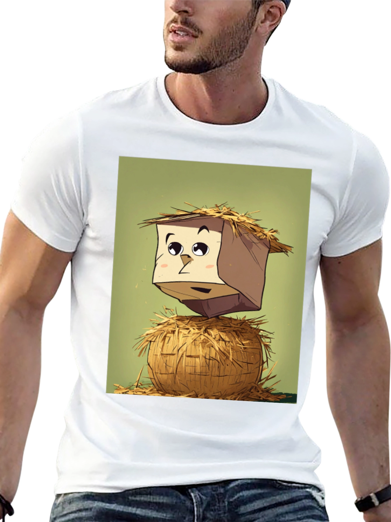 Black Cartoon Scarecrow T-Shirt view 13