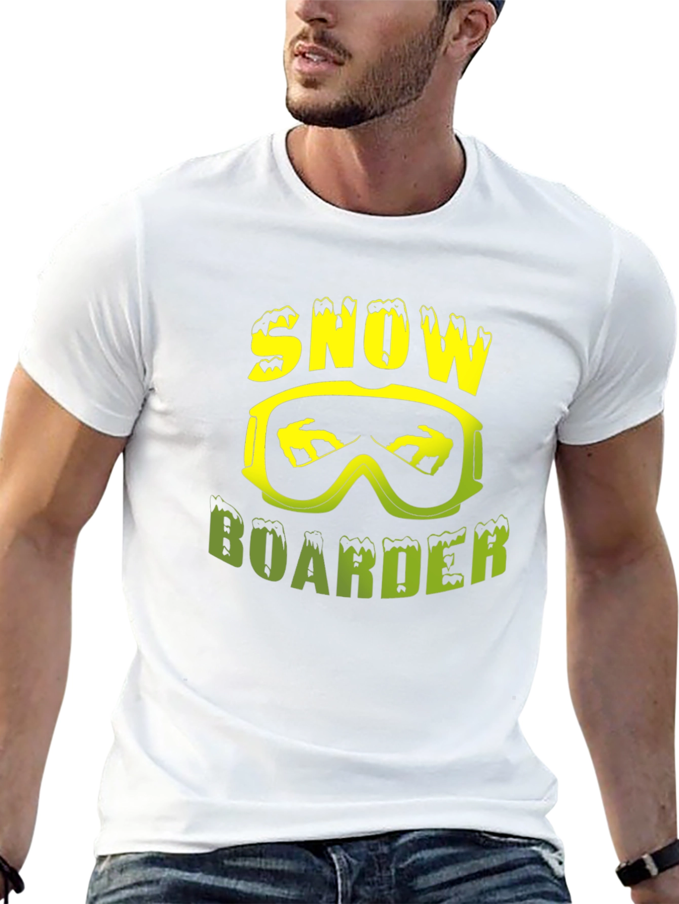 Black Snowboarder Graphic Tee -  Skiing Shirt view 13