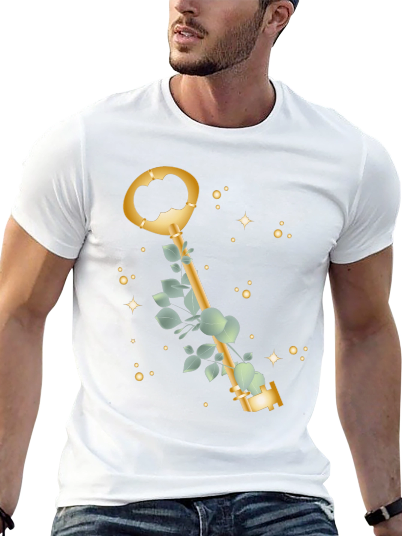 Black Golden Key T-Shirt - Stylish & Unique Design view 13