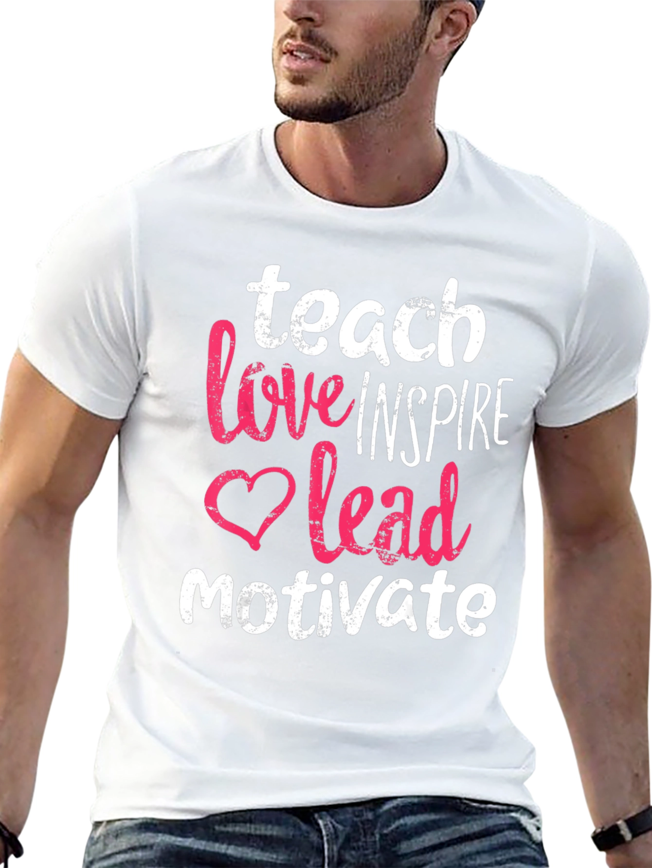 Black Teach Love Inspire Lead Motivate T-Shirt view 13