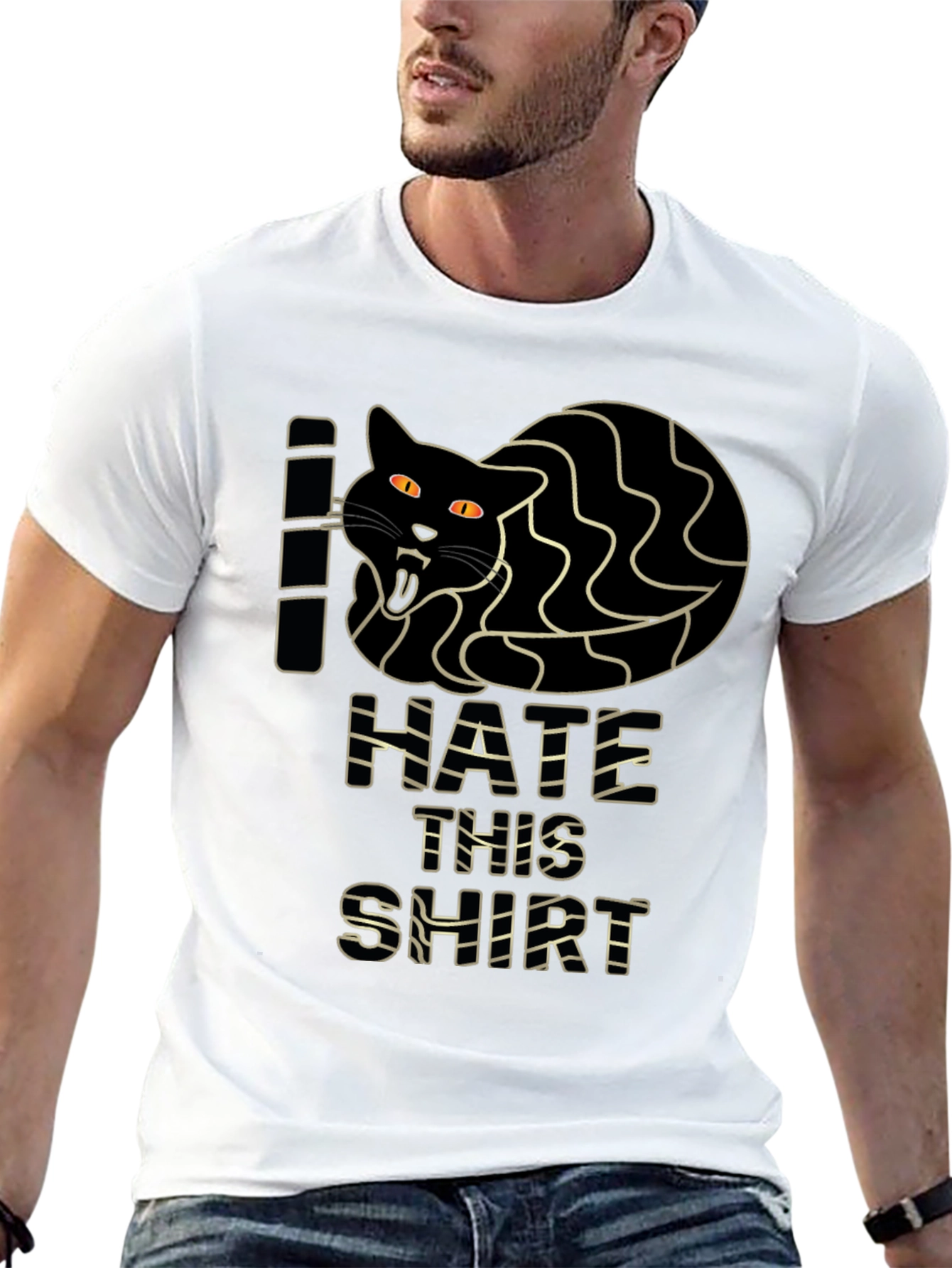 Black I Hate This Shirt - Funny Cat Graphic Tee view 13