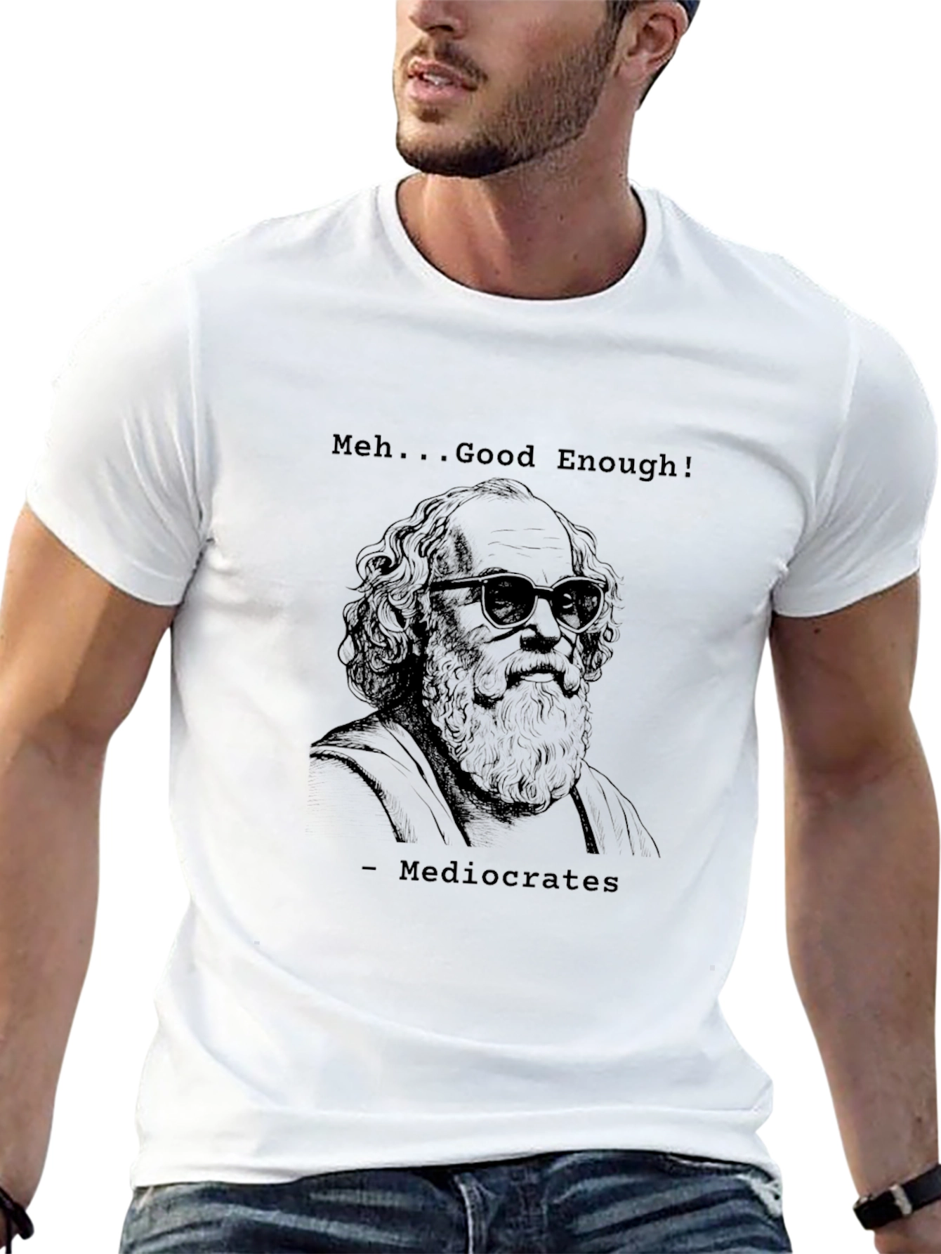 Black Mediocrates T-Shirt - "Meh... Good Enough!" Funny Tee view 13