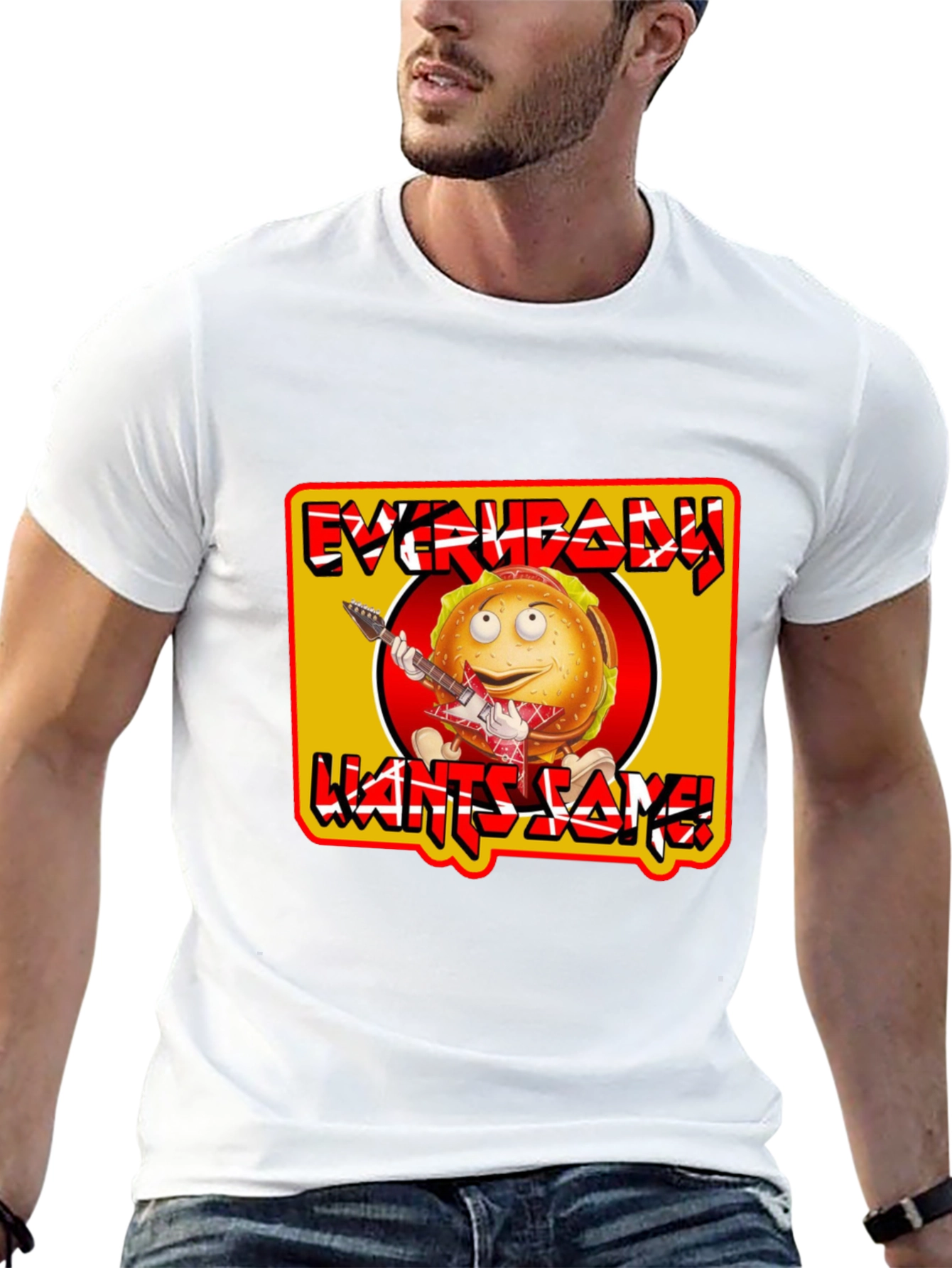 Black Everybody Wants Some Burger T-Shirt view 13