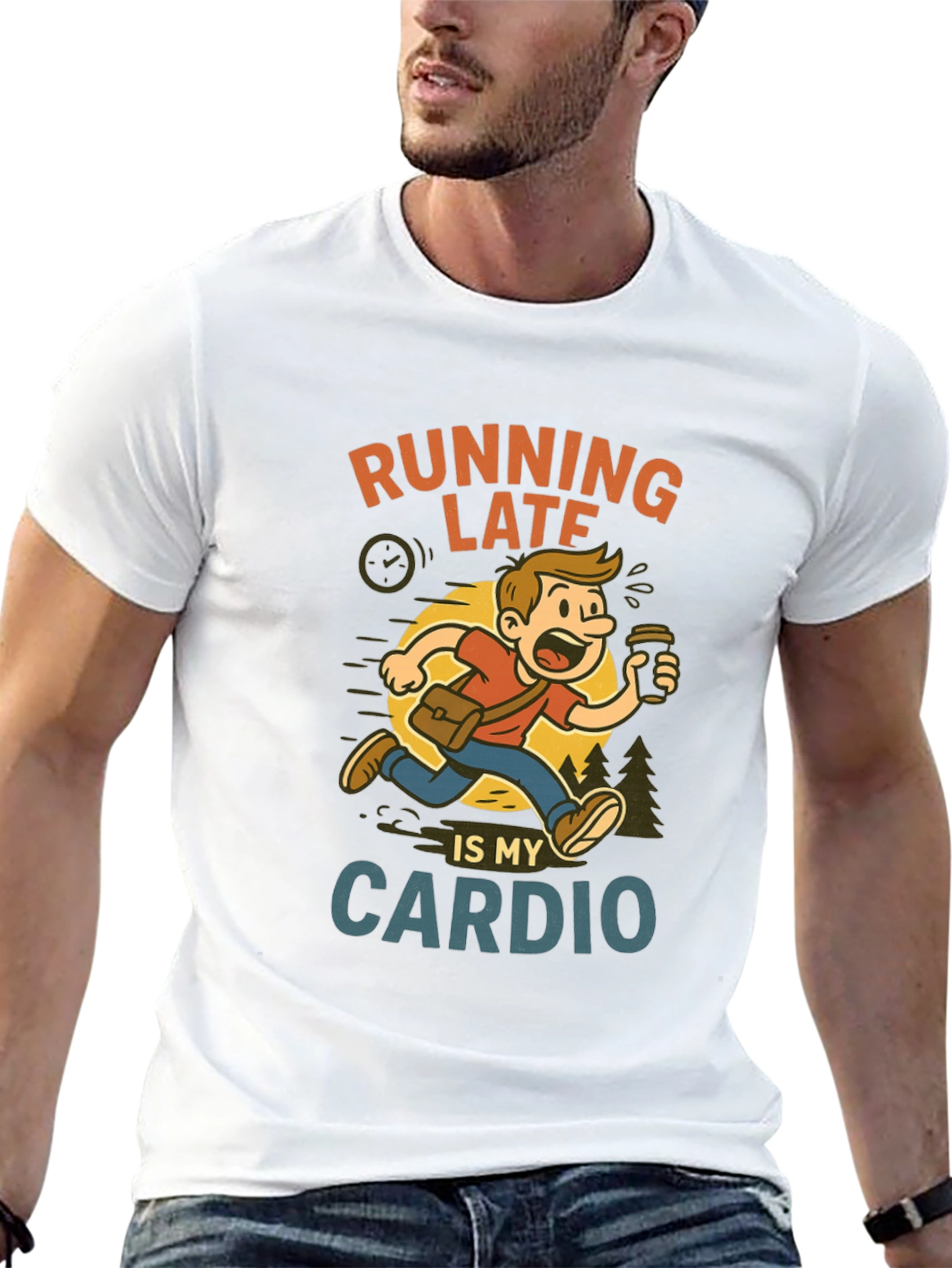 Black Running Late Cardio Graphic Tee view 13