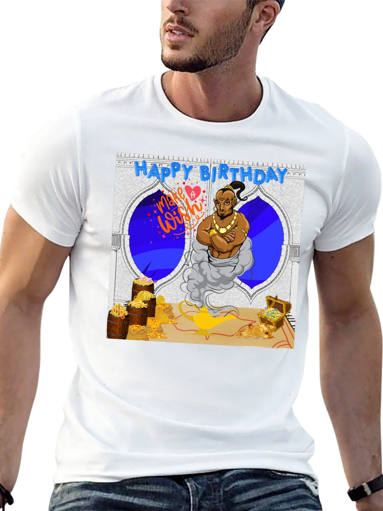 Black Genie Birthday T-Shirt: Make a Wish! view 13
