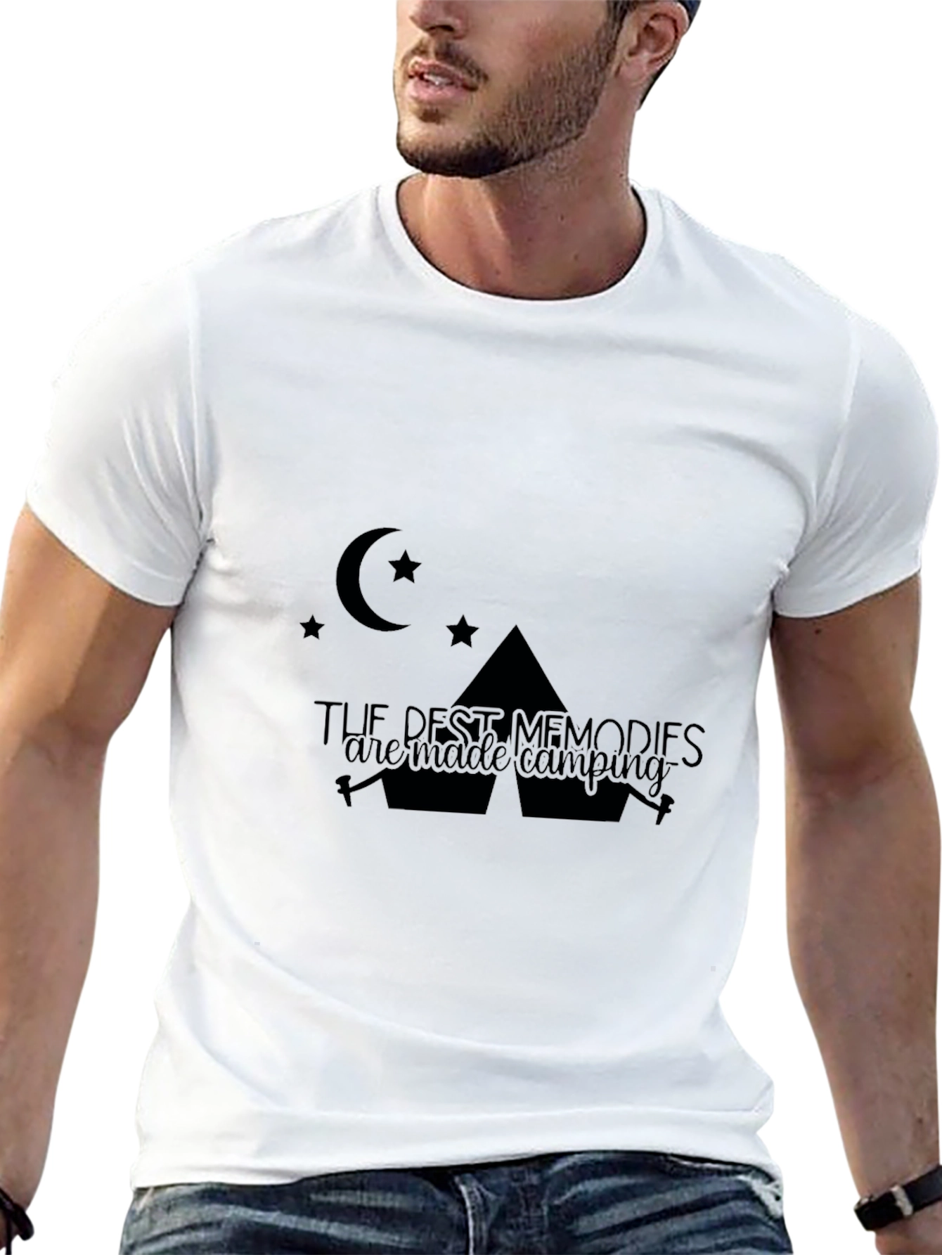 Black Camping Memories T-Shirt - Black view 13