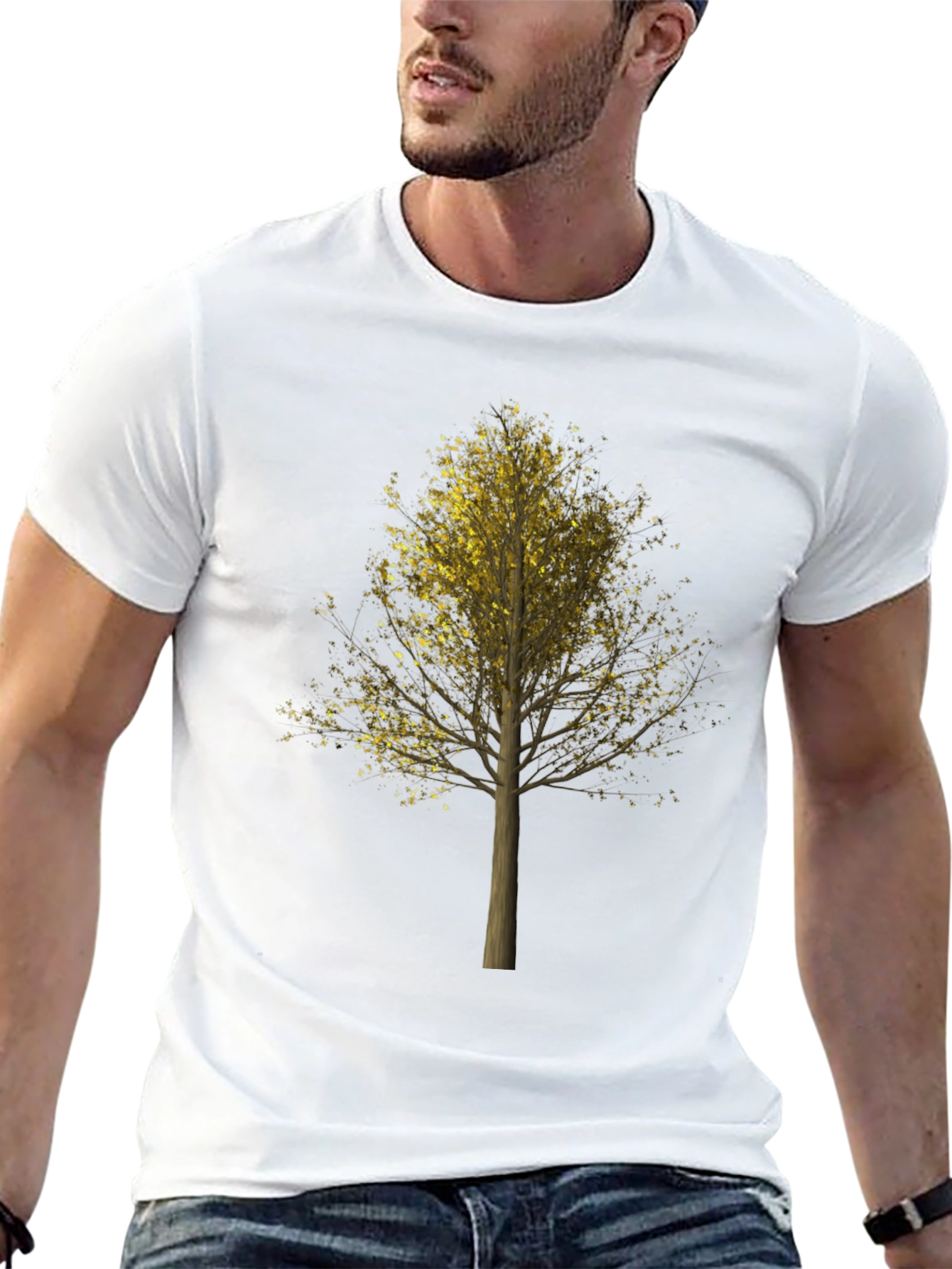 Black Nature Tree Graphic Black T-Shirt view 13