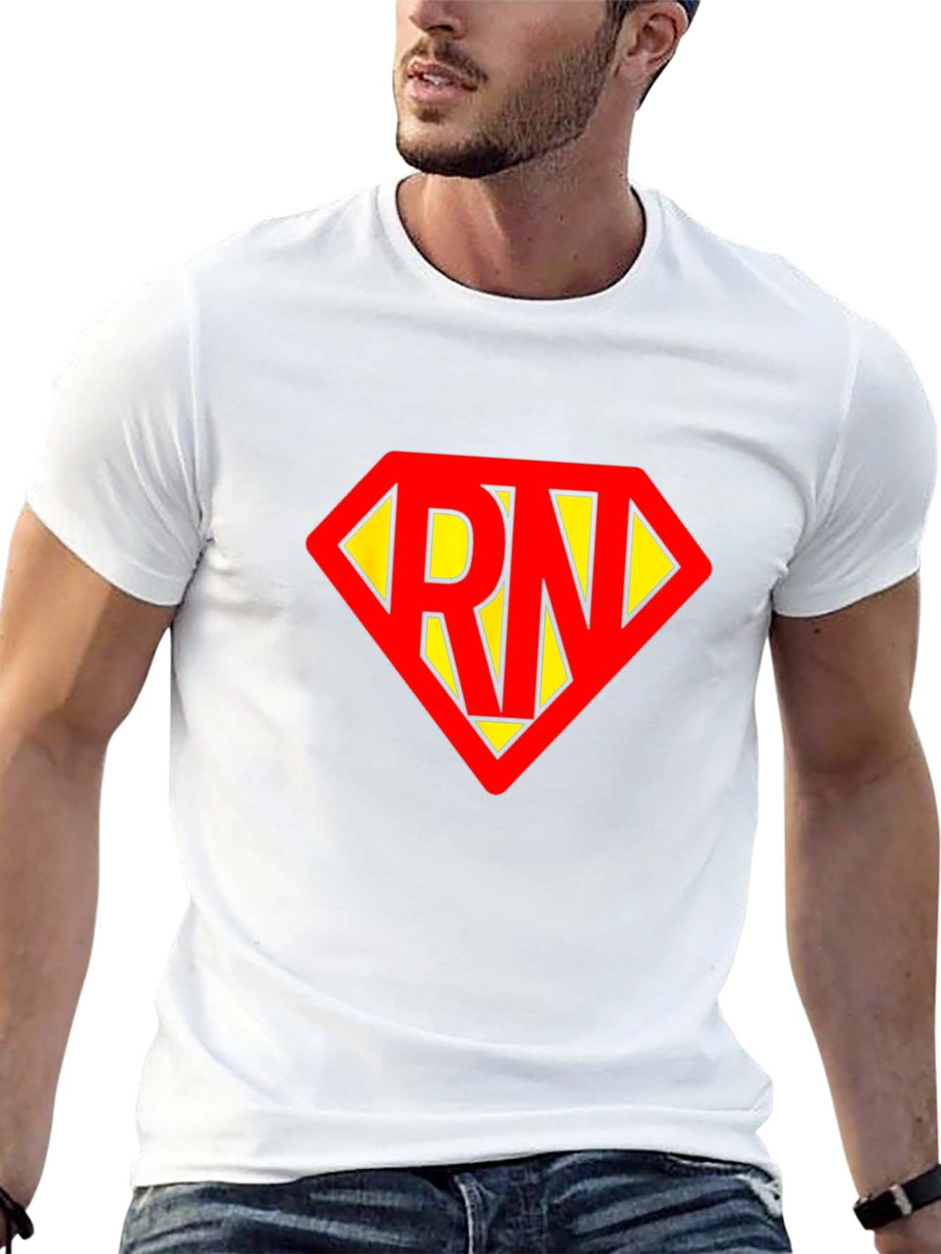 Black RN Superhero T-Shirt - Black Cotton Tee view 13