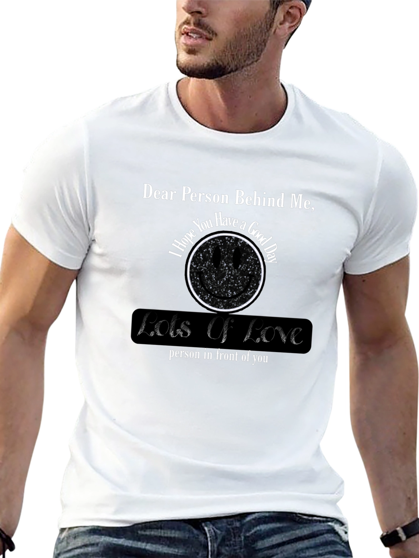 Black Dear Person Behind Me T-Shirt - Lots of Love Message view 13