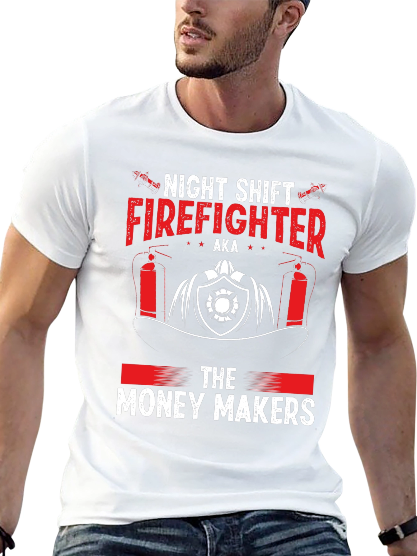 Black Night Shift Firefighter Tee - Money Makers view 13