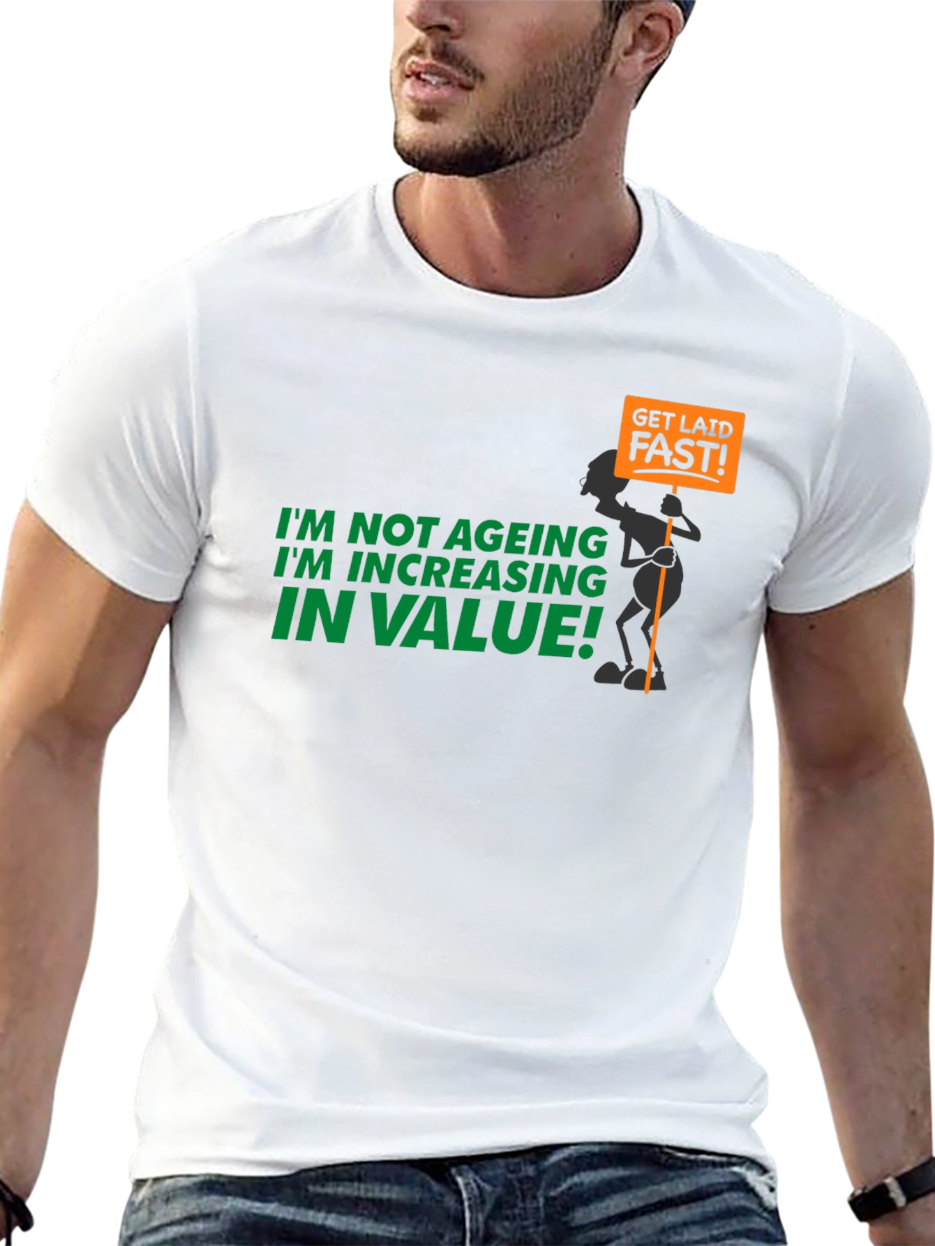 Black Humorous "Increasing in Value" Graphic Tee view 13