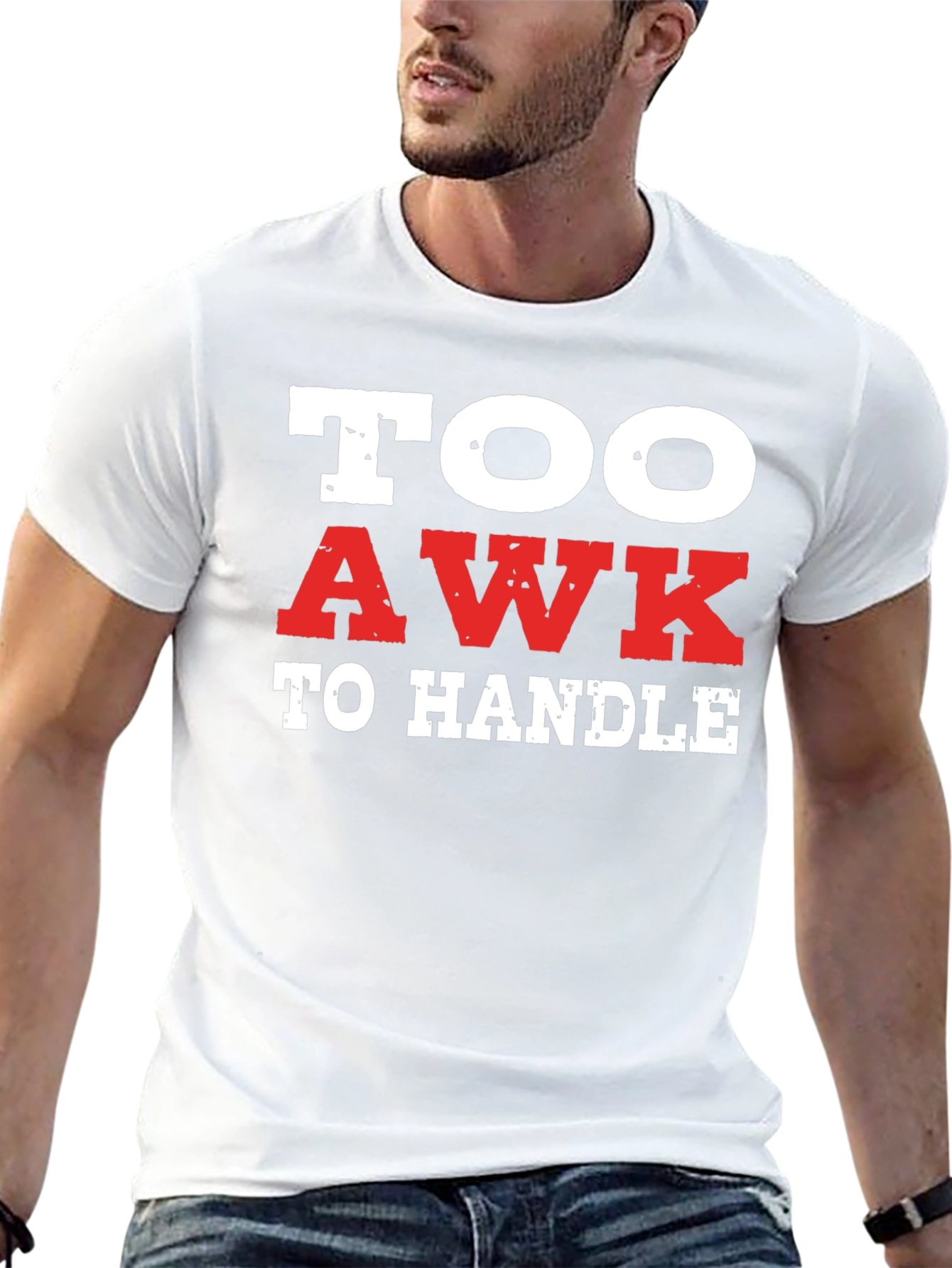Black Too Awk to Handle Black Graphic Tee view 13