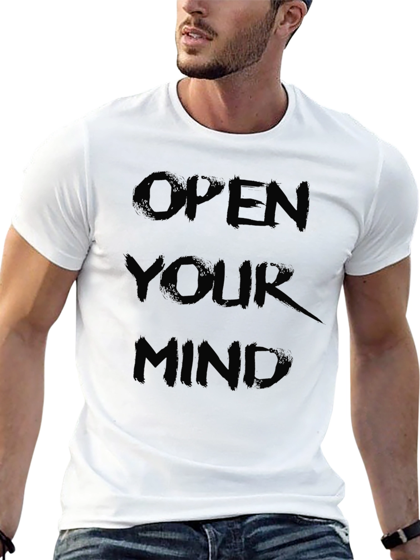 Black Open Your Mind Graphic T-Shirt - Black view 13