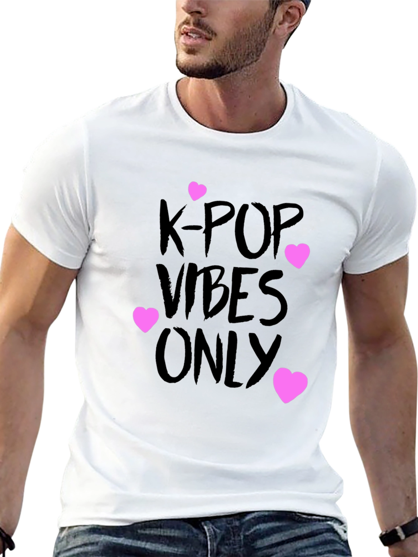Black K-Pop Vibes Only Graphic Tee - Black view 13