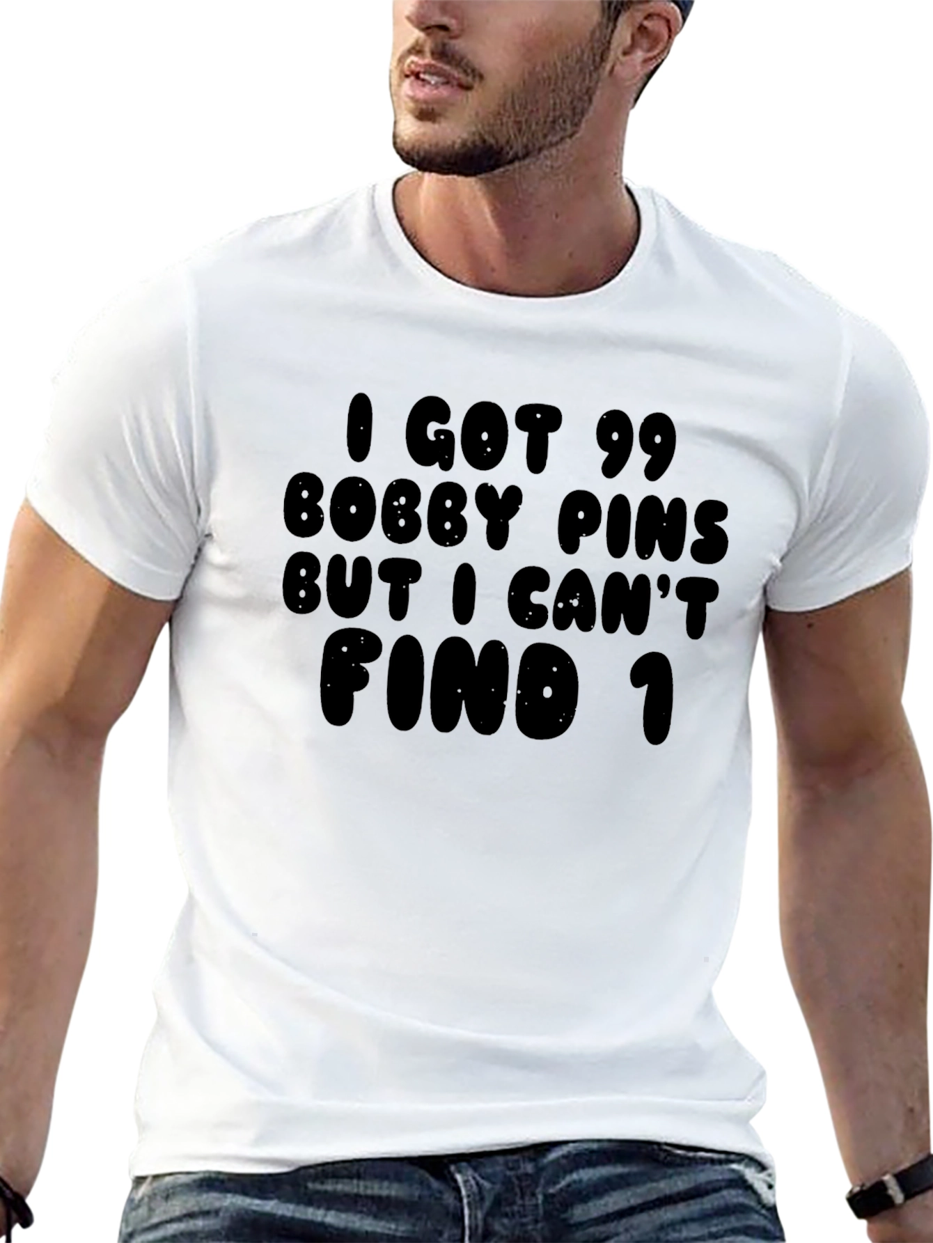 Black Funny Bobby Pins Graphic T-Shirt view 13