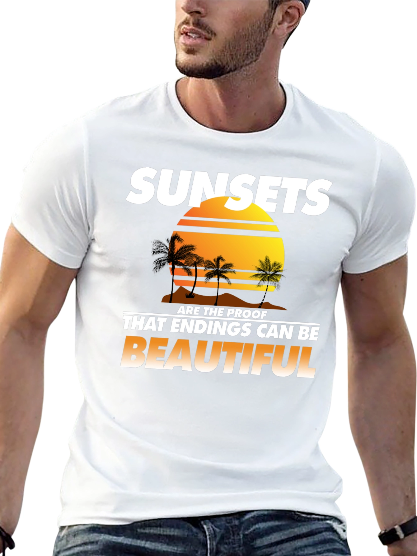 Black Sunset Paradise Graphic T-Shirt view 13