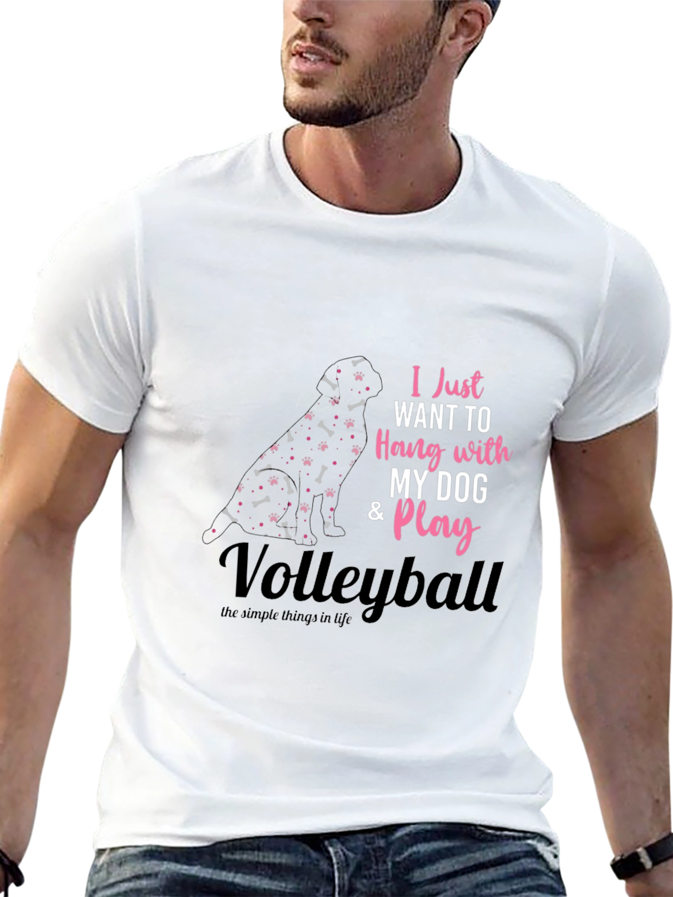 Black Dog Lover Volleyball T-Shirt - Black view 13
