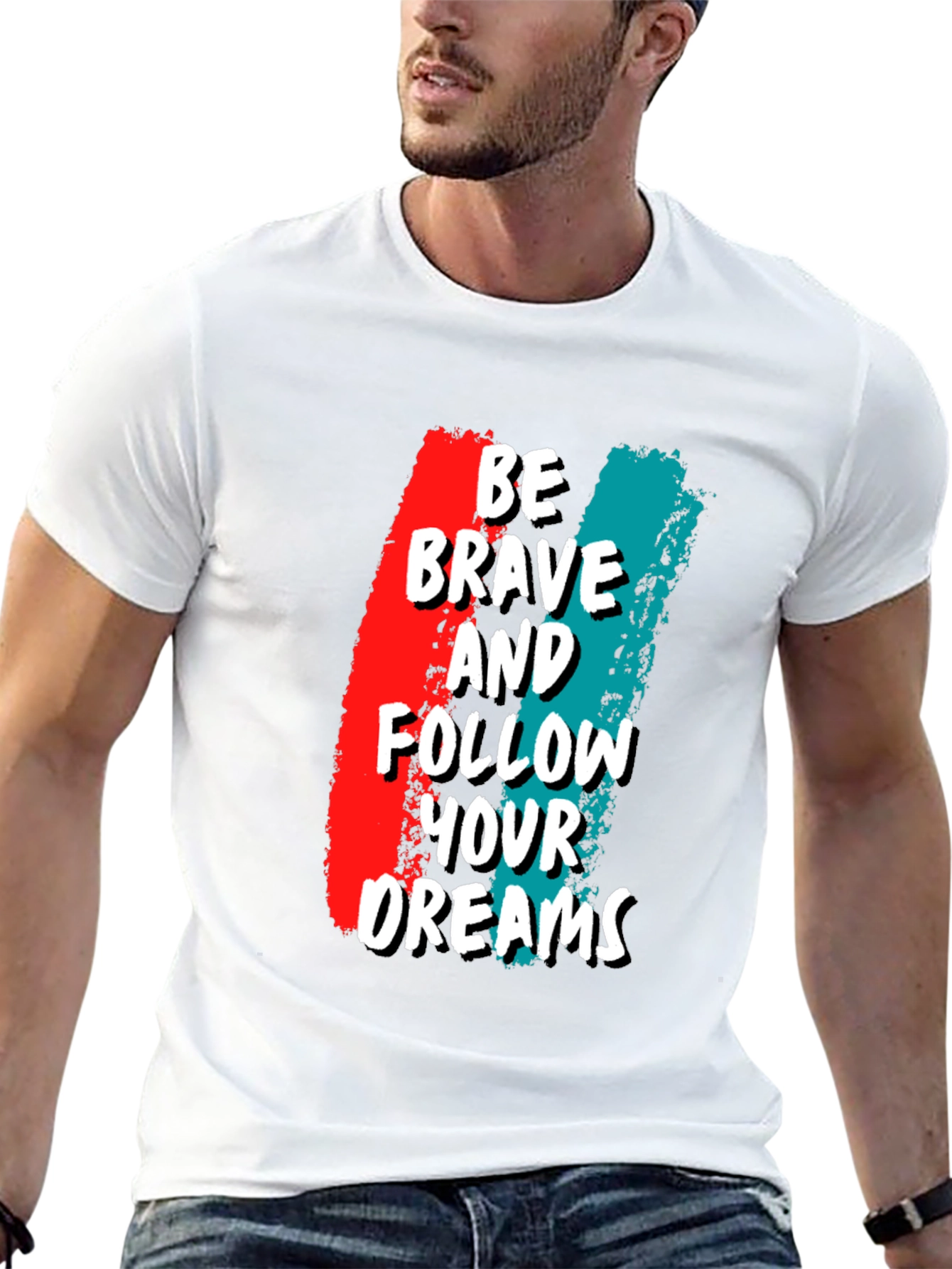 Black Be Brave Graphic Tee - Motivational T-Shirt view 13