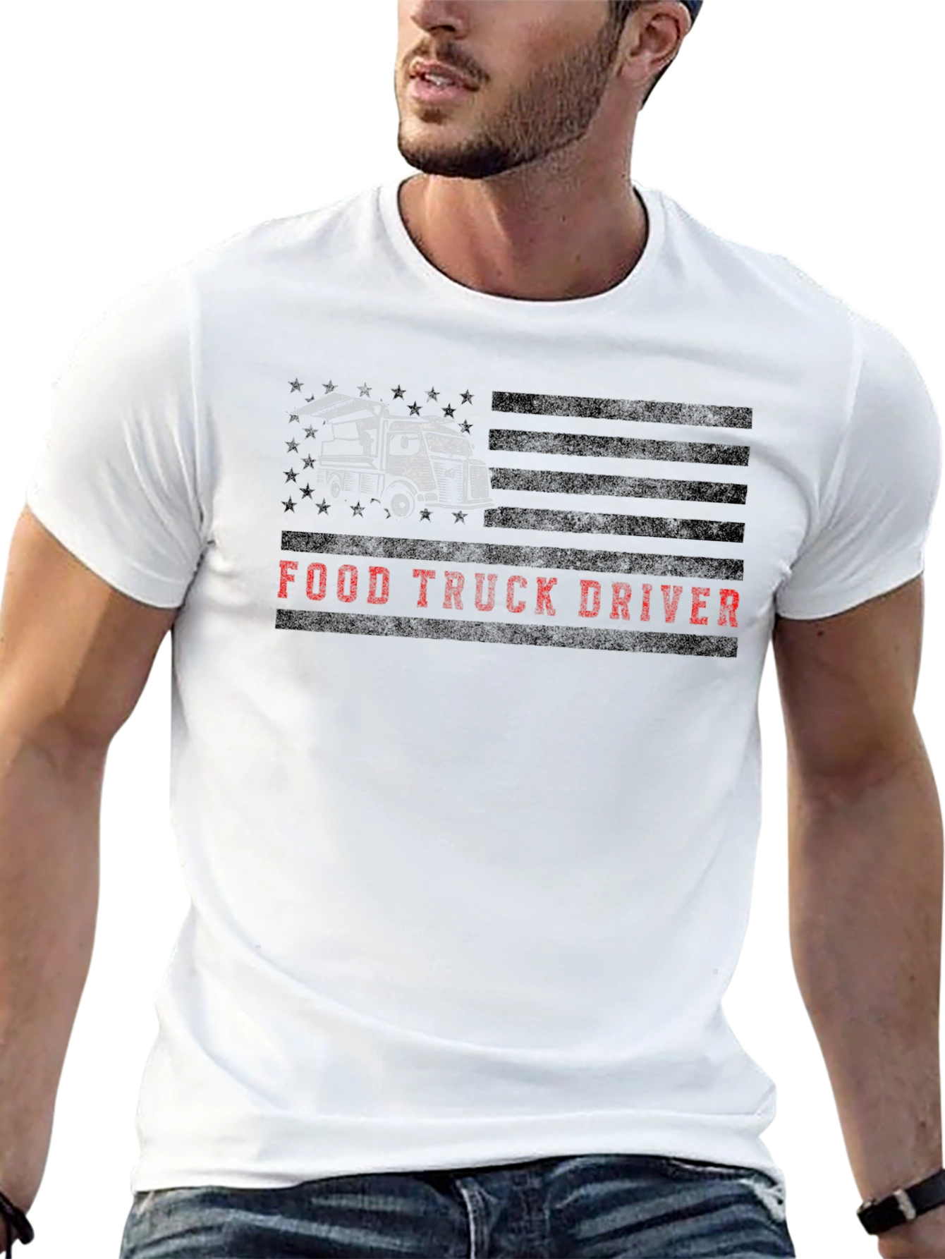 Black Food Truck Driver T-Shirt - Black view 13