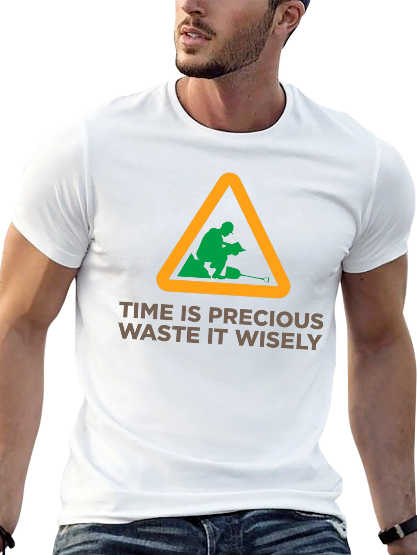 Black Time Is Precious Graphic Tee - Waste It Wisely T-Shirt view 13
