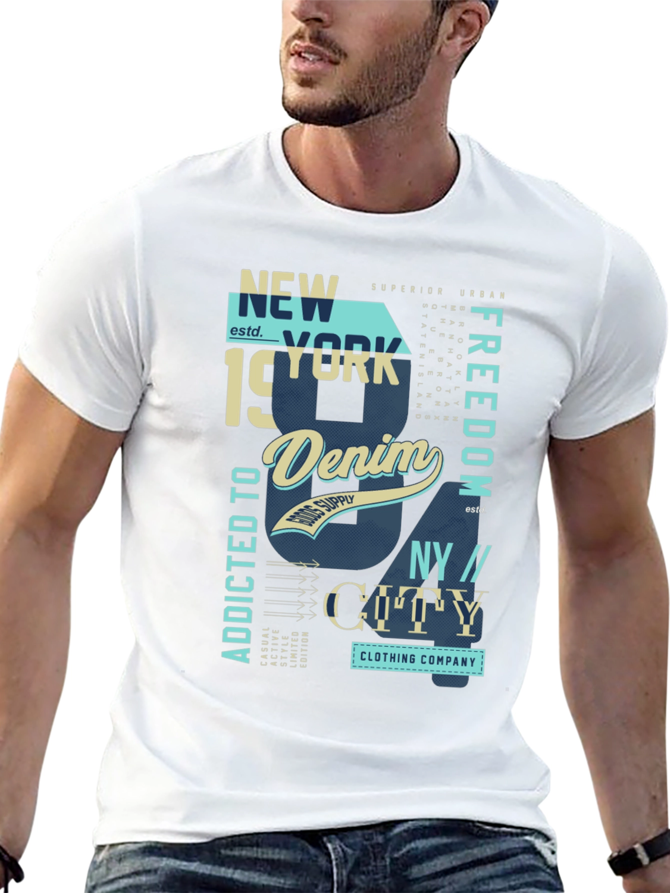 Black New York Denim Graphic T-Shirt view 13