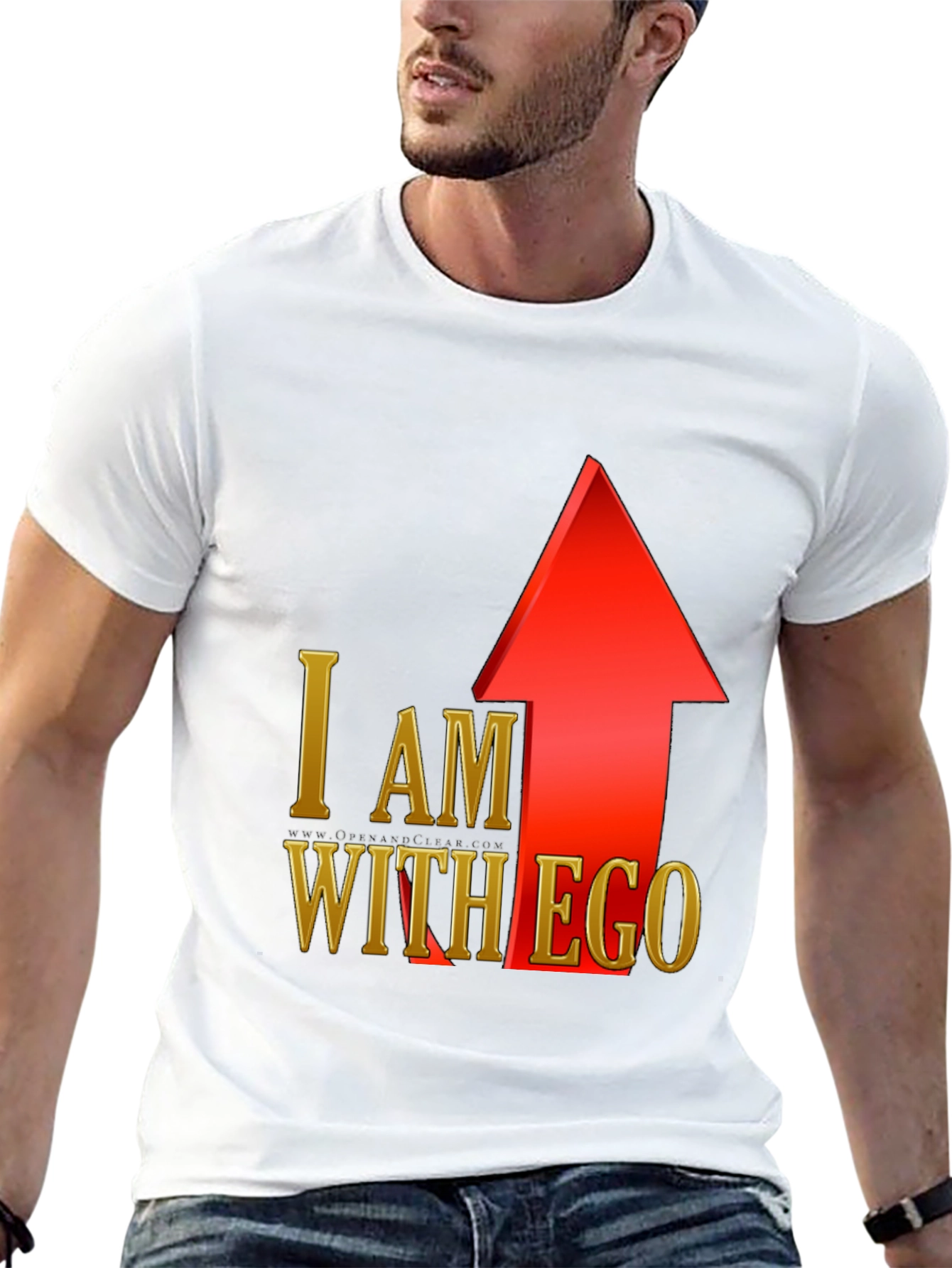 Black I Am With Ego Graphic T-Shirt - Black view 13