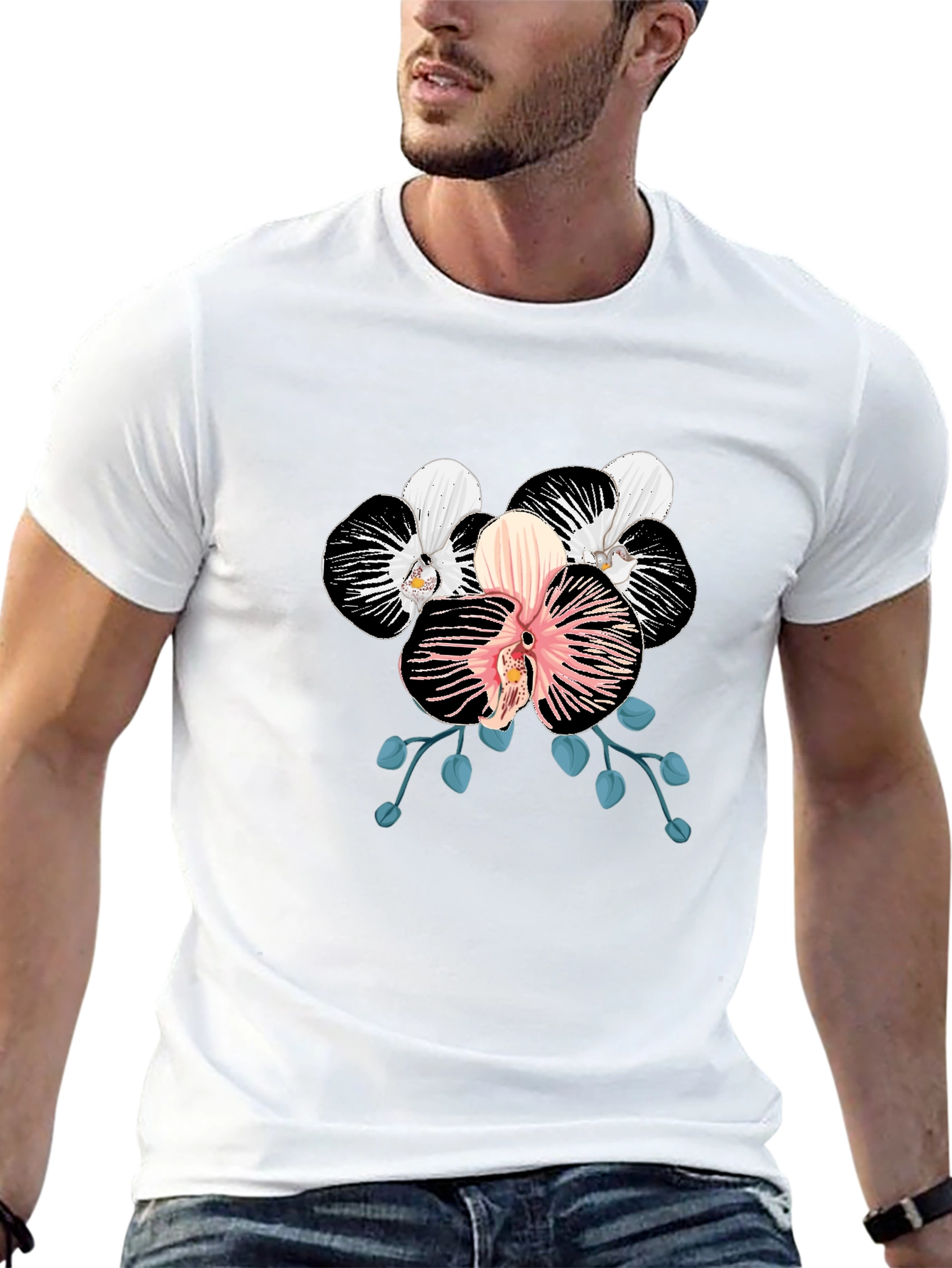 Black Orchid Graphic Print Black T-Shirt view 13