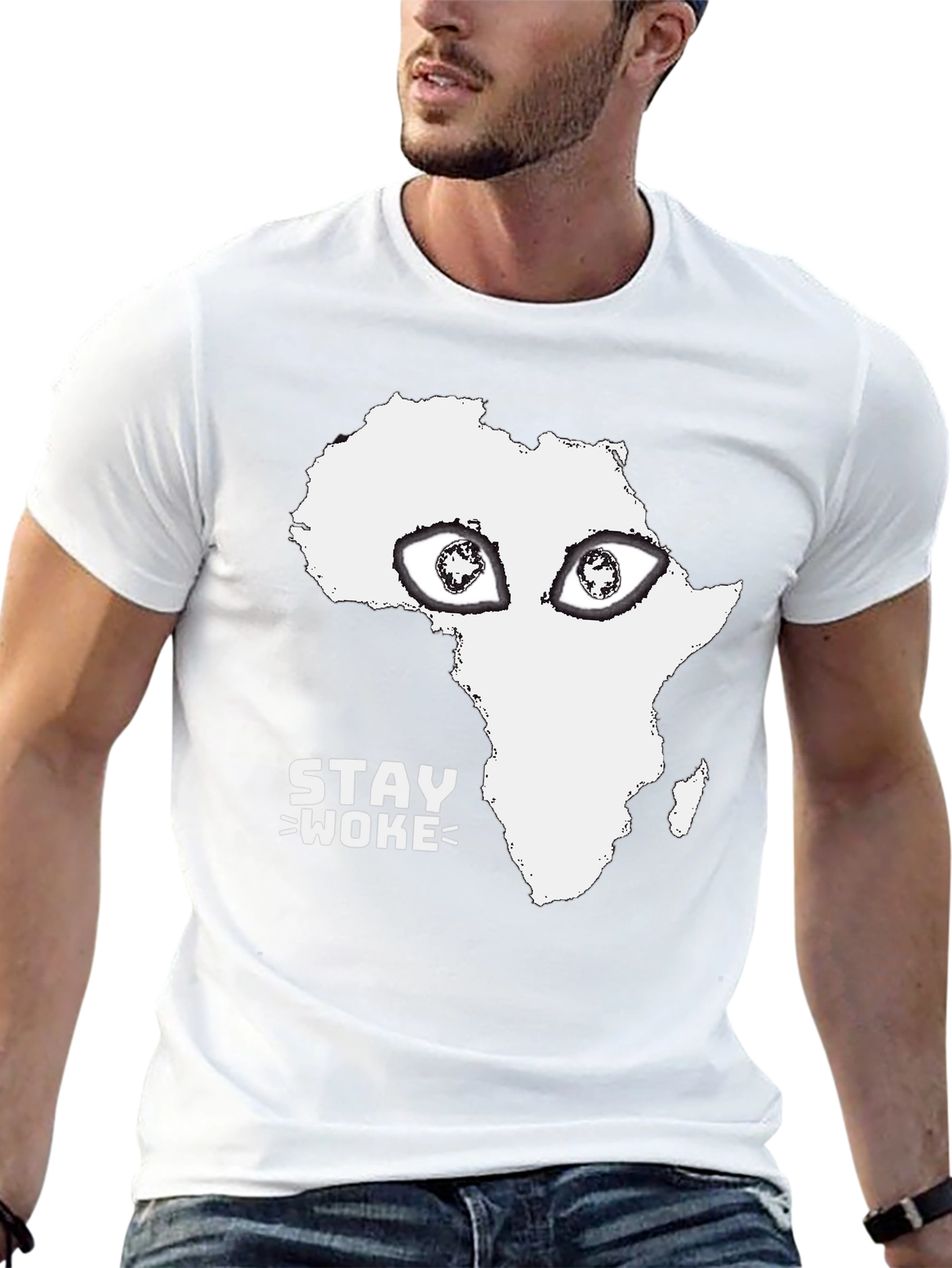 Black Stay Woke Africa Graphic Tee view 13