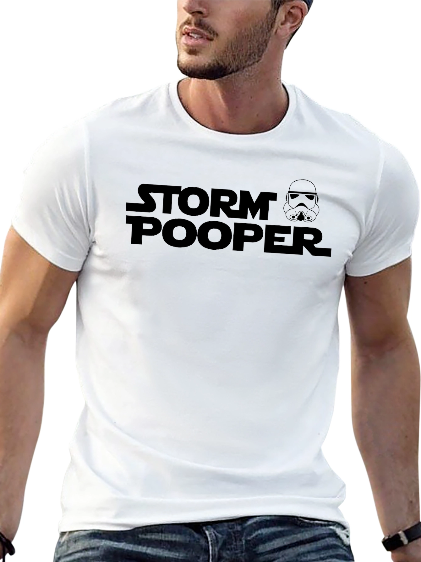 Black Storm Pooper Graphic Tee - Funny Star Wars Parody T-Shirt view 13