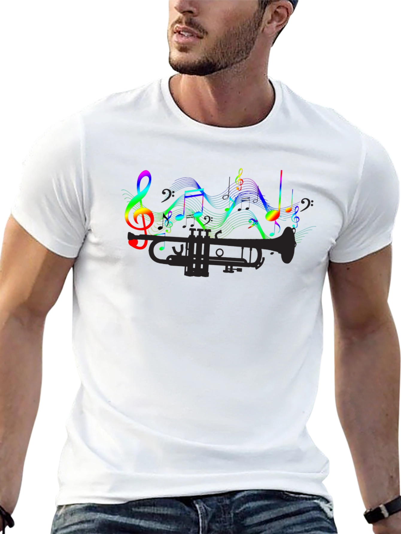 Black Musical Trumpet Graphic Tee view 13