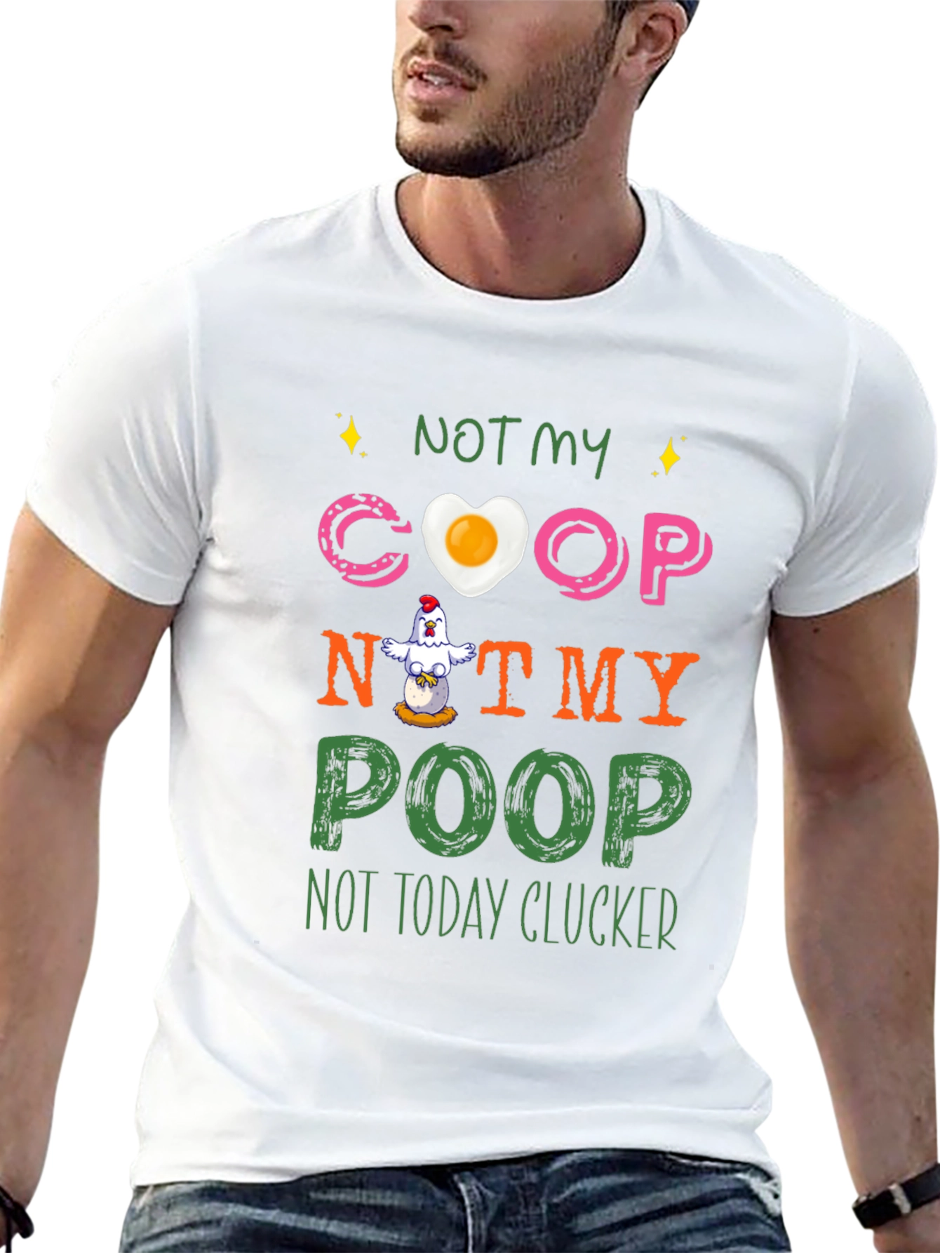 Black Funny Chicken T-Shirt - Not My Coop, Not My Poop view 13