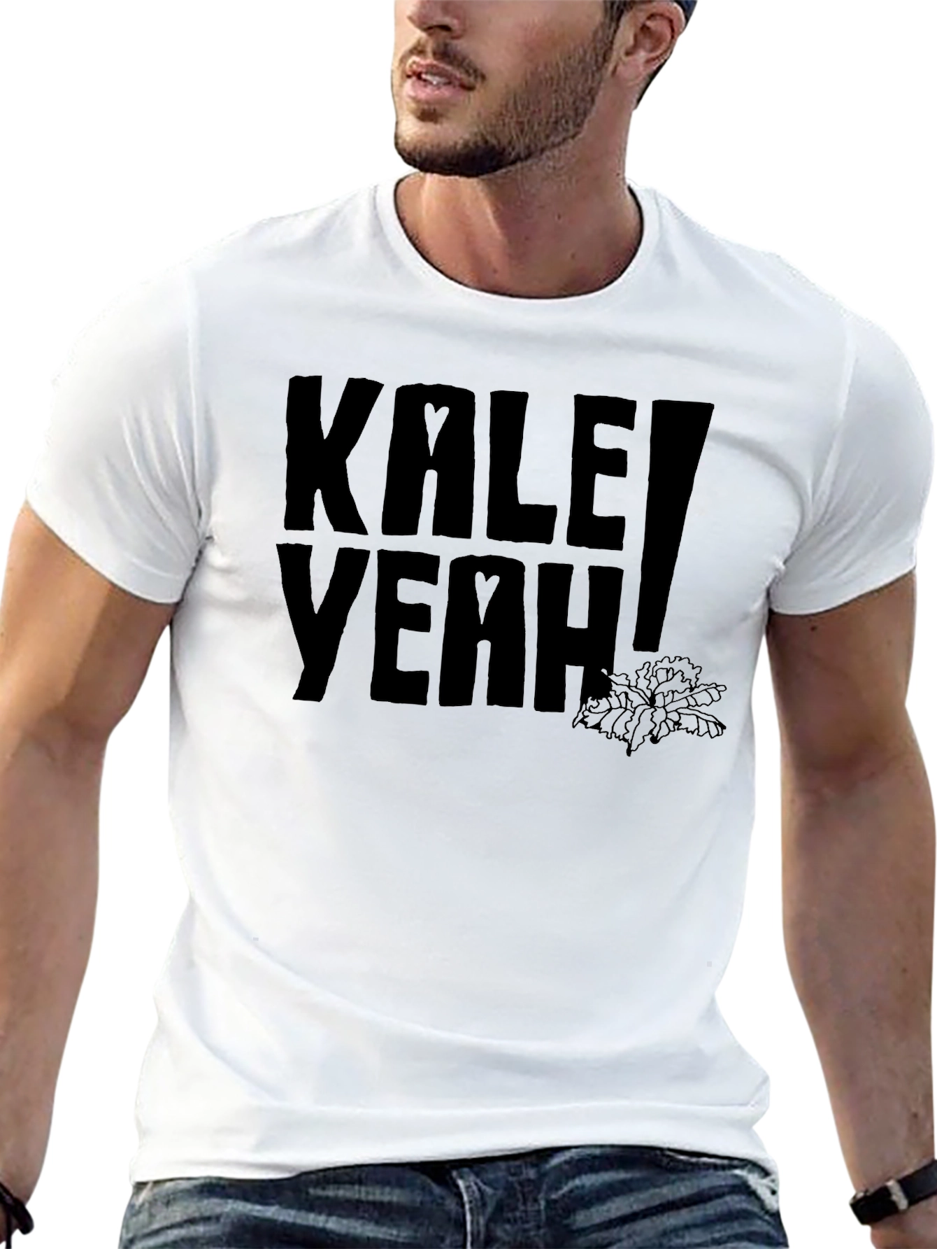 Kale Yeah! Graphic Print Black T-Shirt - 13