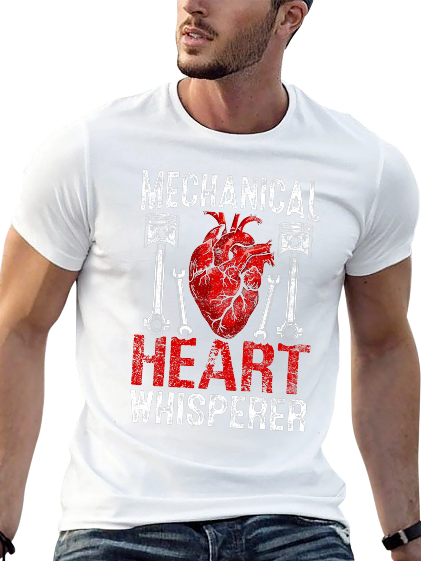 Black Mechanical Heart Whisperer Graphic T-Shirt view 13