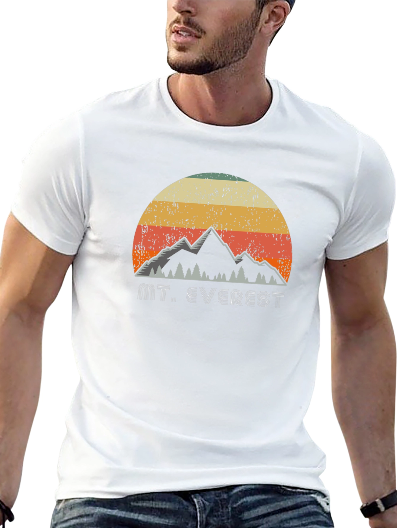 Black Retro Mt. Everest Graphic T-Shirt view 13