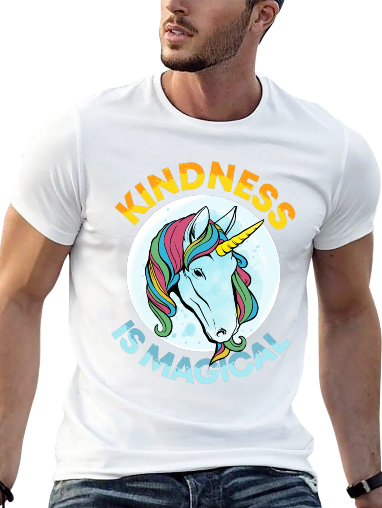 Black Kindness is Magical Unicorn Graphic Tee - Black view 13