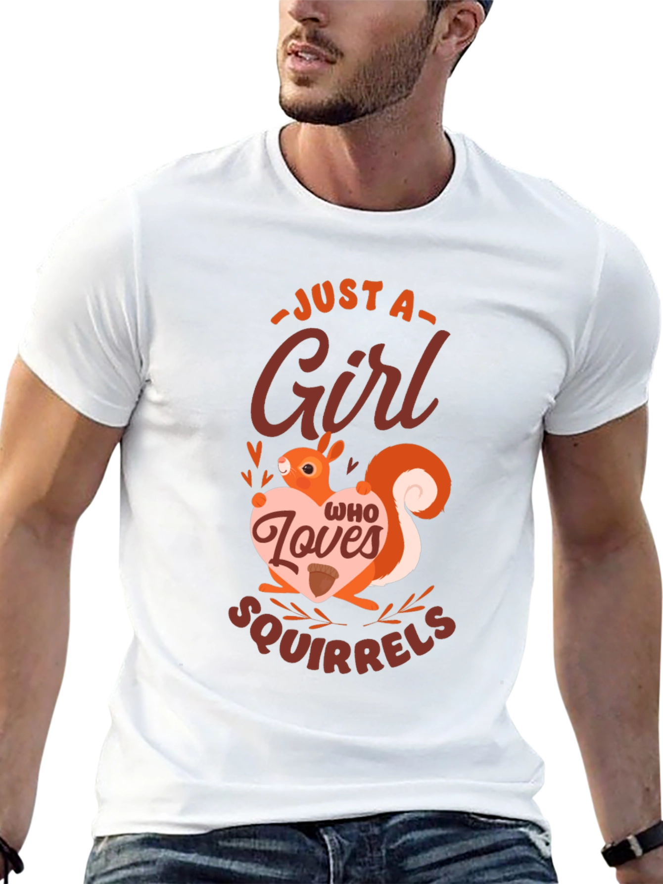 Black Just a Girl Who Loves Squirrels Graphic Tee view 13