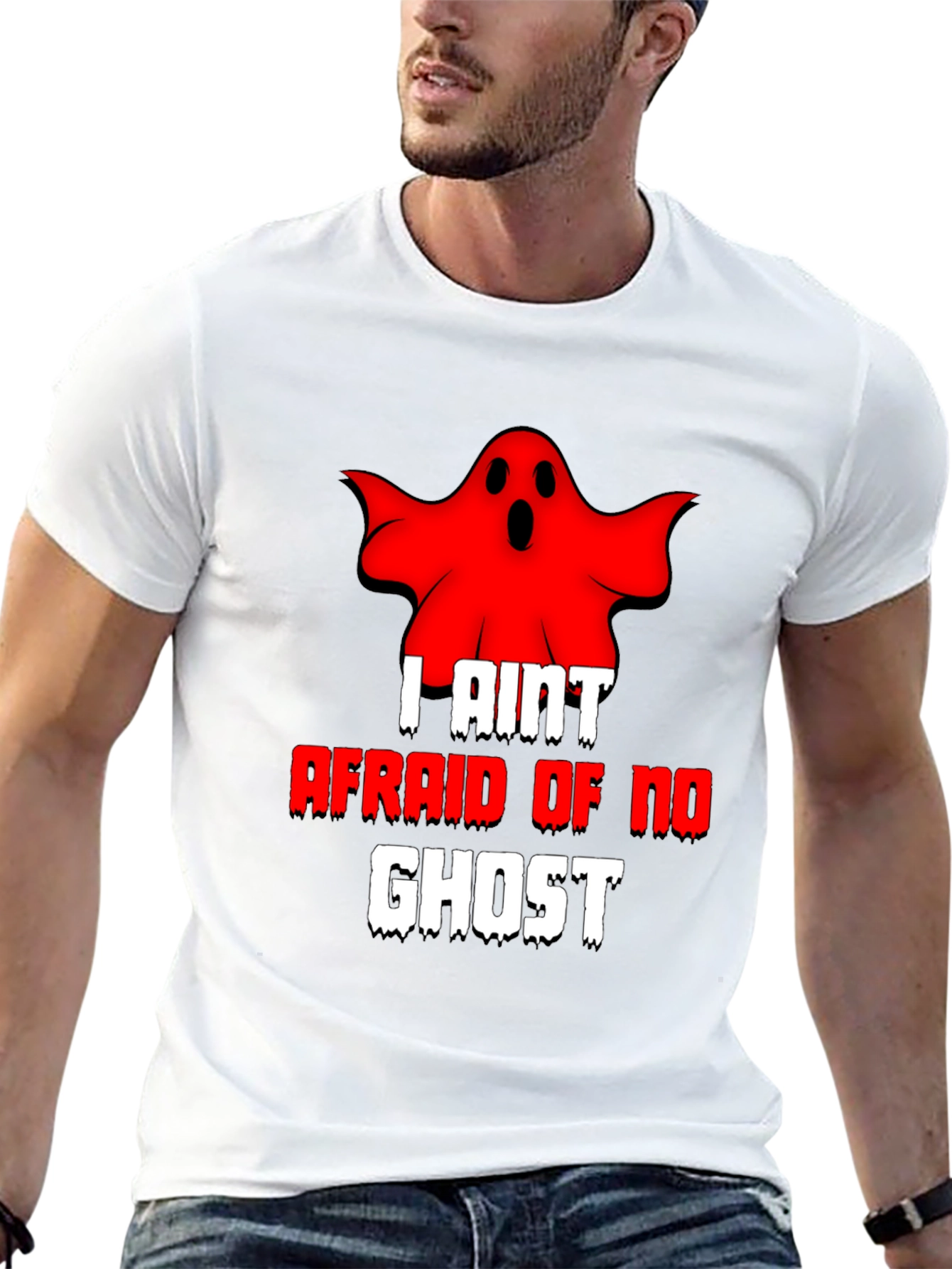 Black I Ain't Afraid of No Ghost T-Shirt - Black view 13