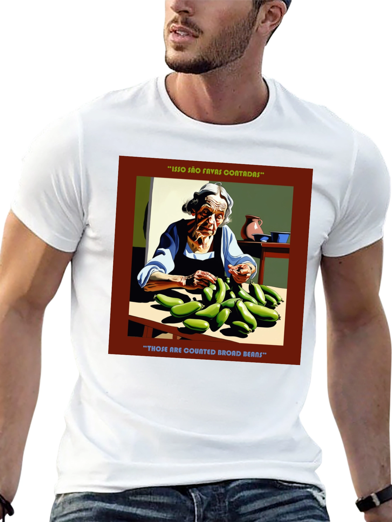 Black Broad Bean Graphic Tee - Quirky & Comfortable view 13