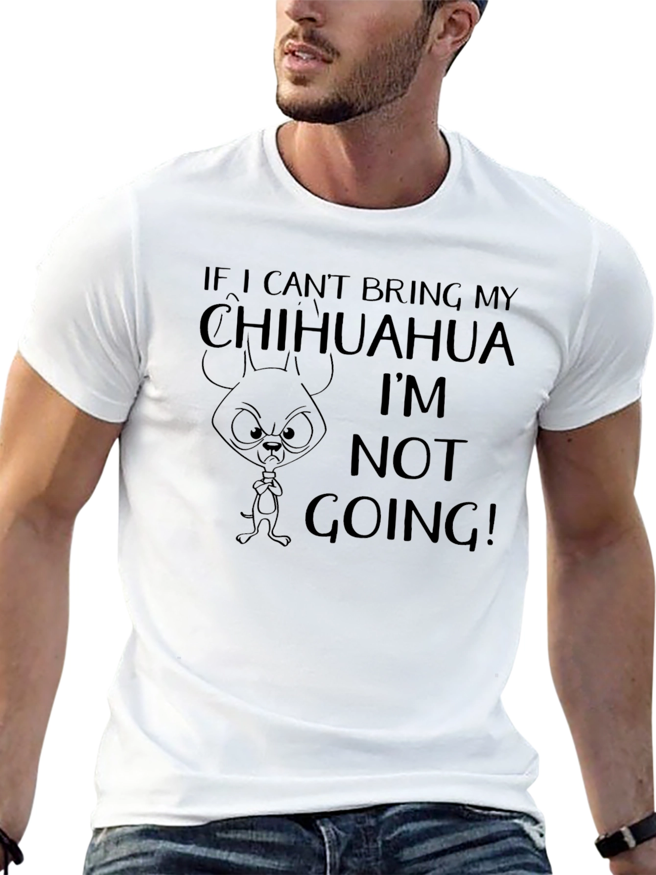 Black Chihuahua Lover T-Shirt - If I Can't Bring My Chihuahua view 13