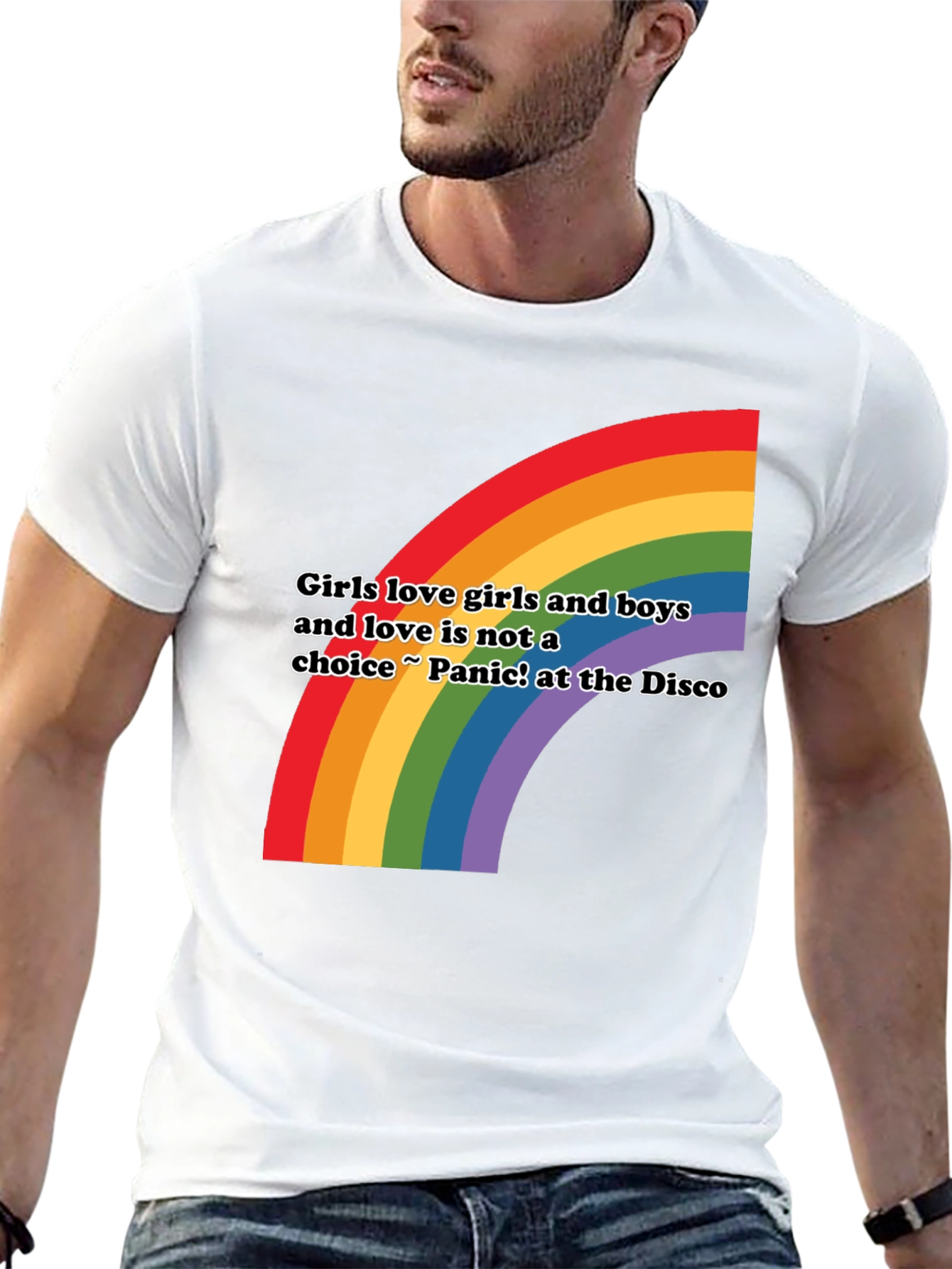 Black Rainbow Love T-Shirt - Girls Love Girls and Boys LGBTQ+ Pride view 13